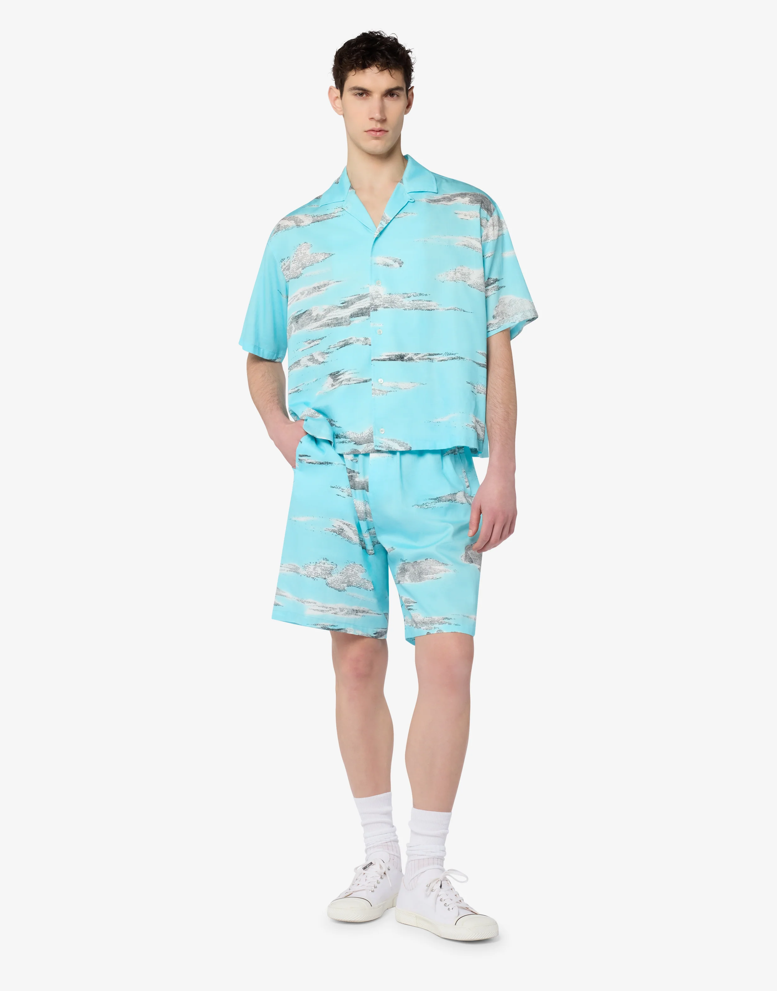 Archive Clouds Cotton Poplin Bermuda Shorts - Image 4