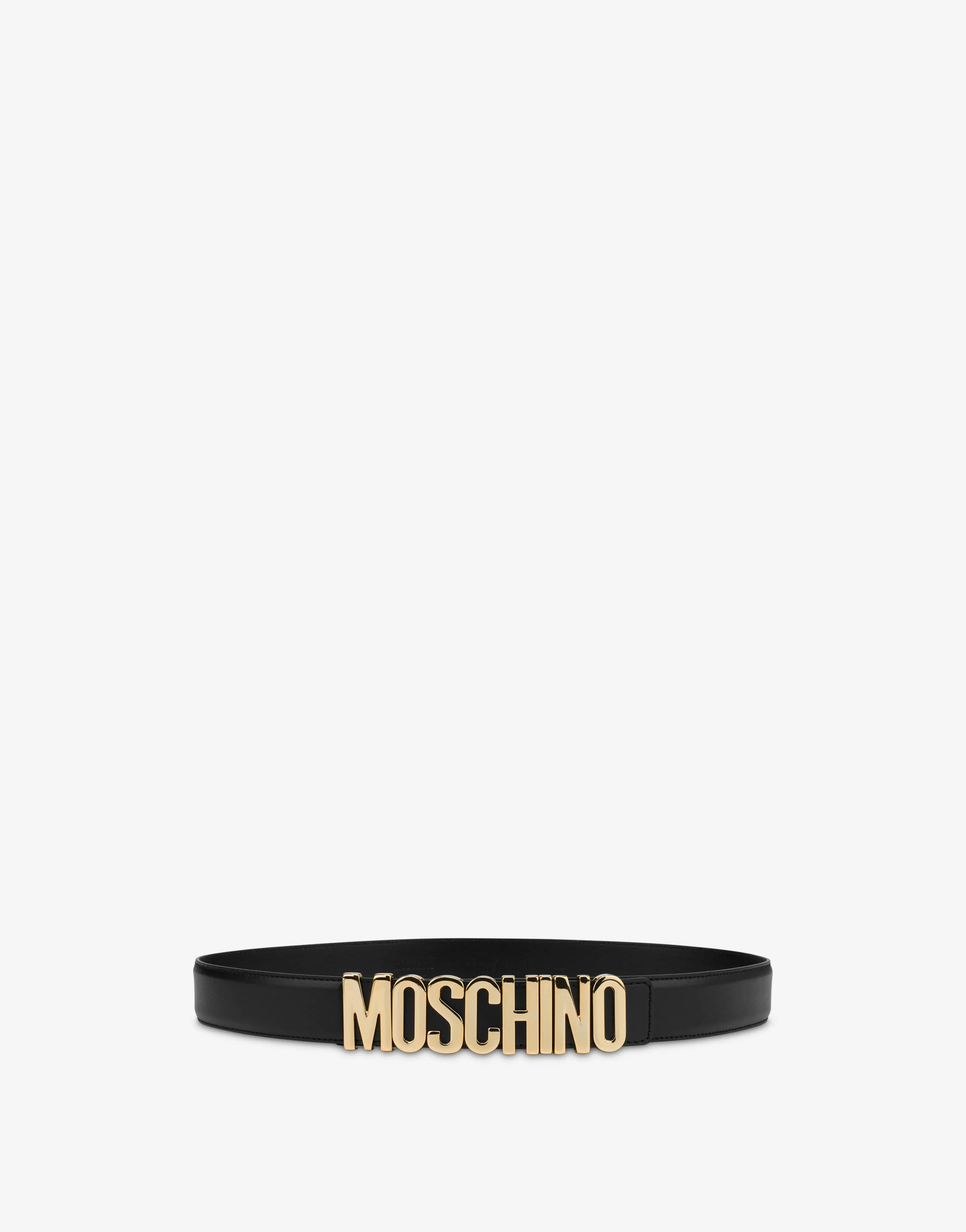 Belt in leather with logo