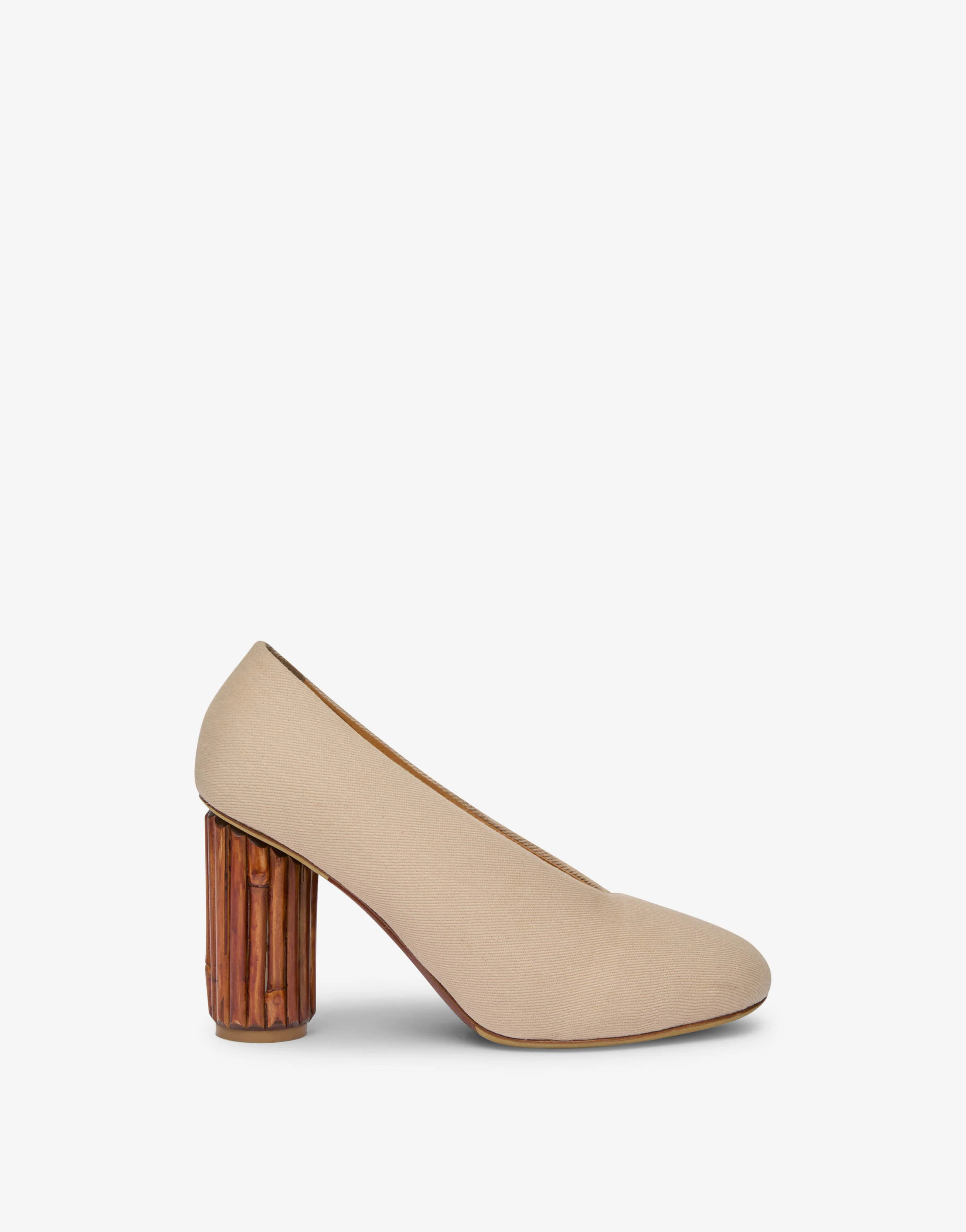Canvas pumps with sculpted heel - Image 2