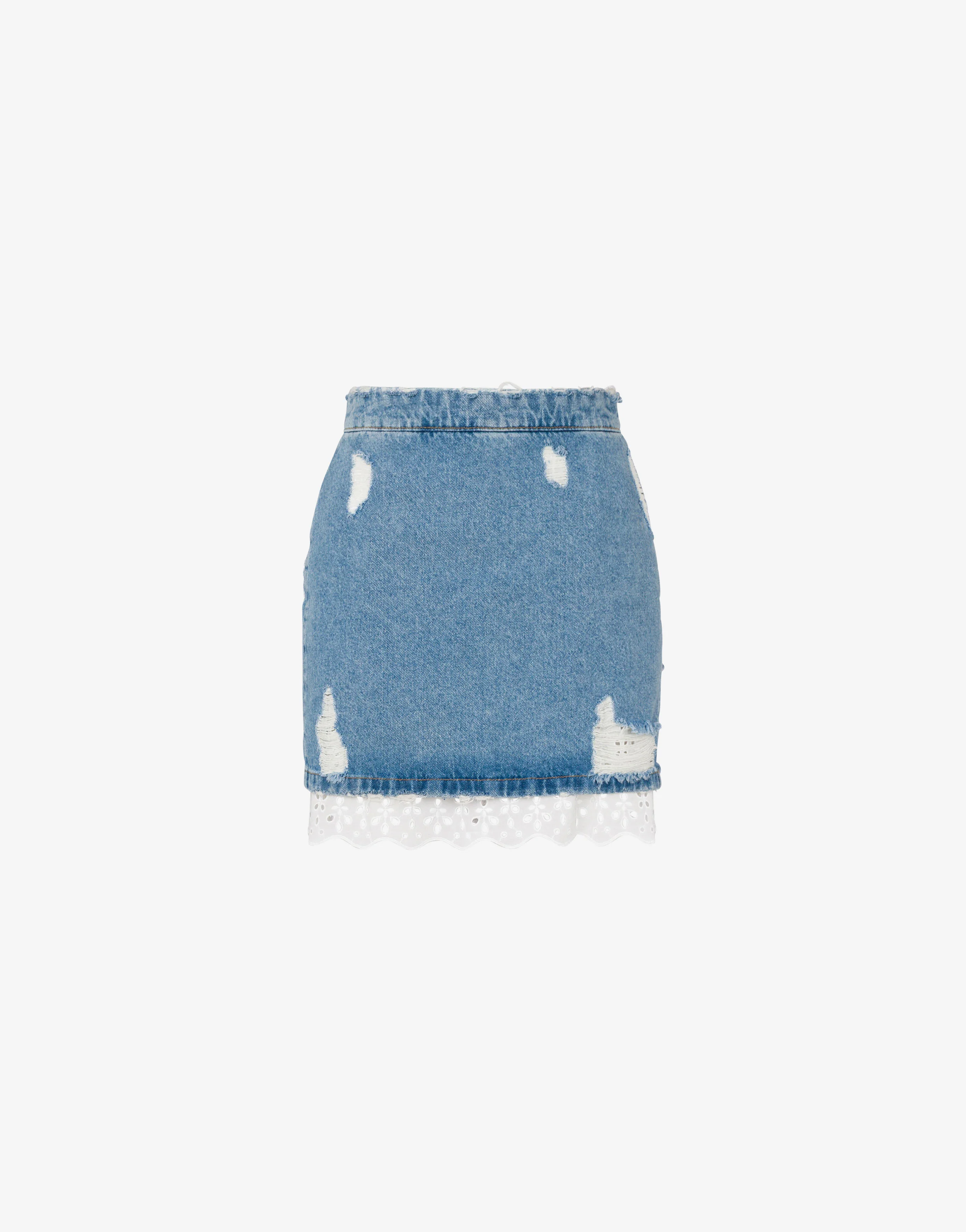 Cotton denim miniskirt