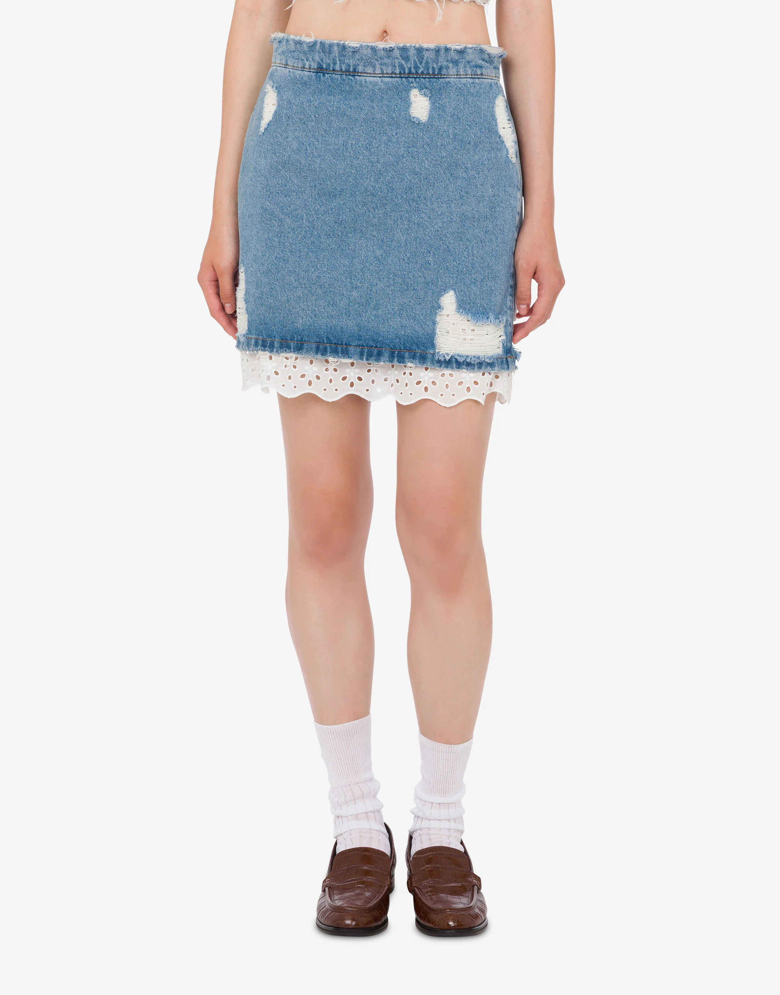 Cotton denim miniskirt - Image 2