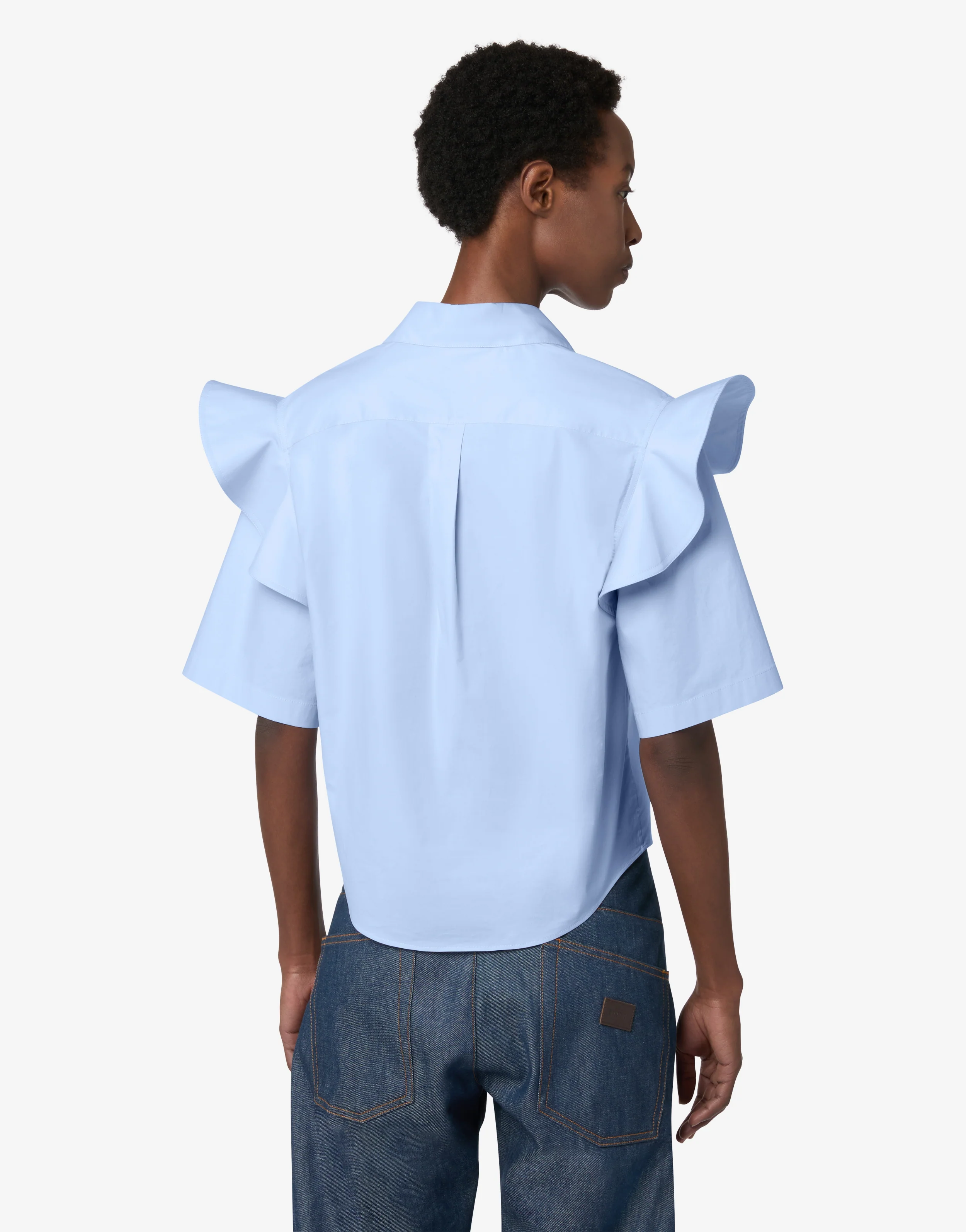 Cotton poplin shirt with ruffles - Image 2