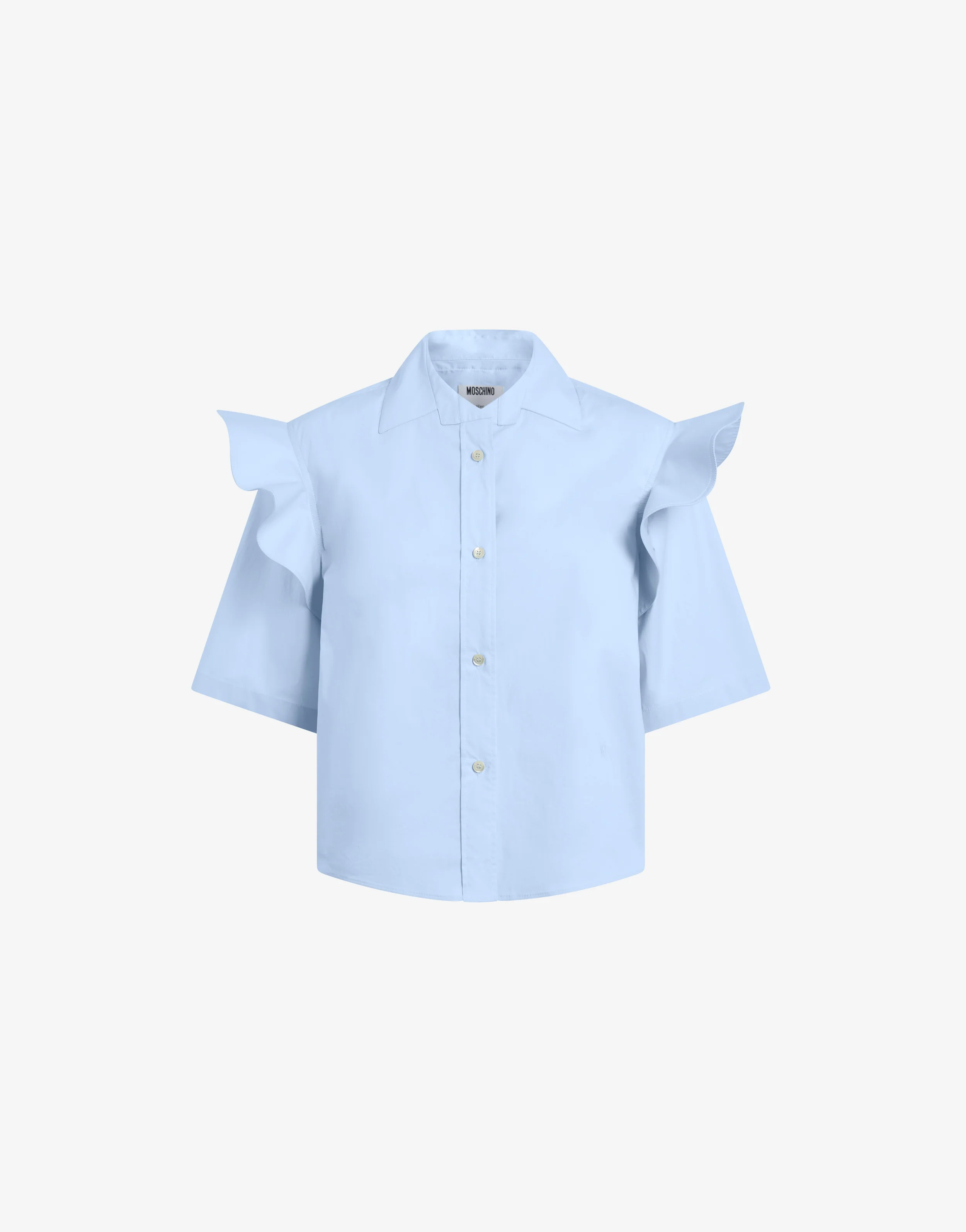Cotton poplin shirt with ruffles - Image 5