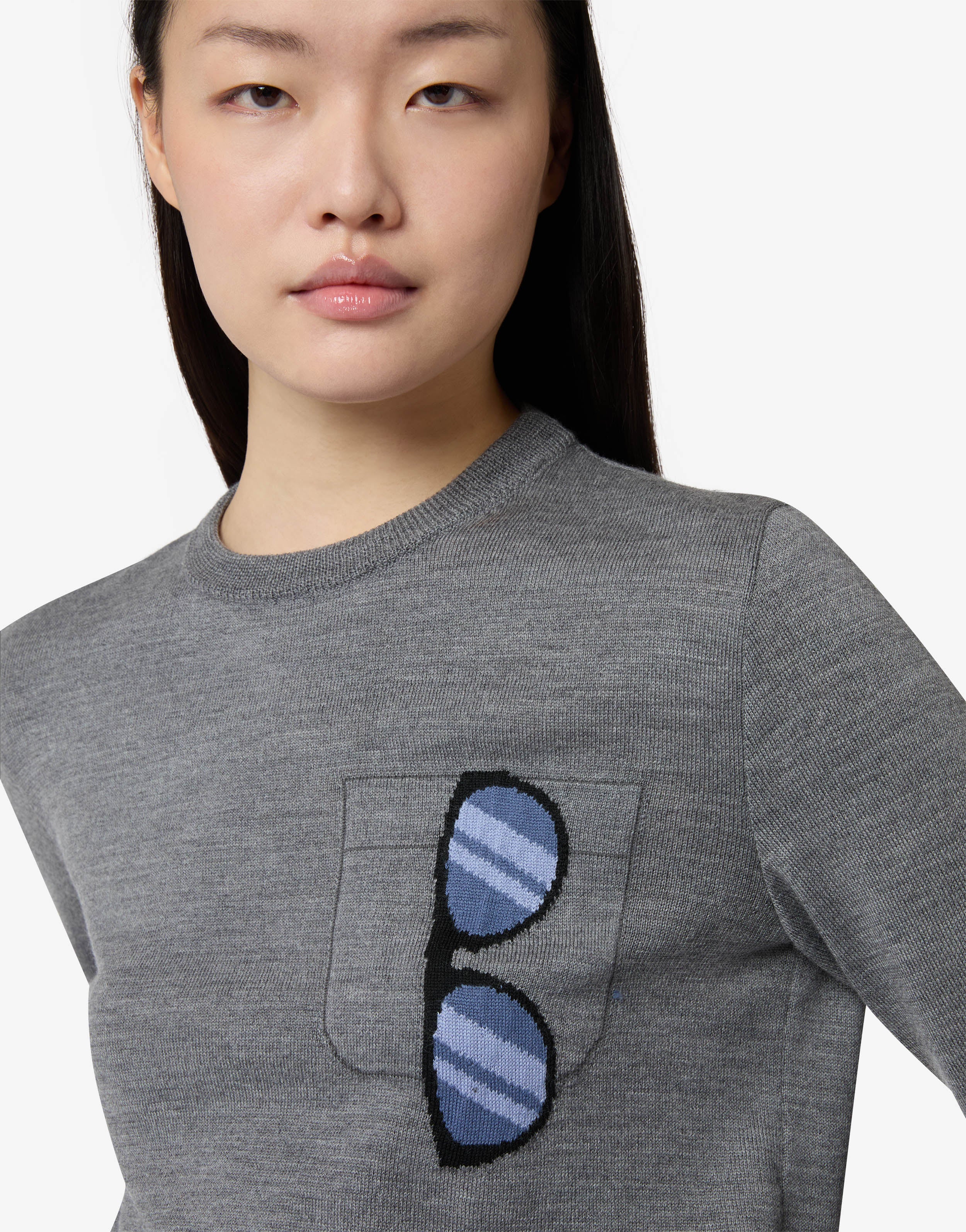 Extra-fine merino wool intarsia sweater - Image 3