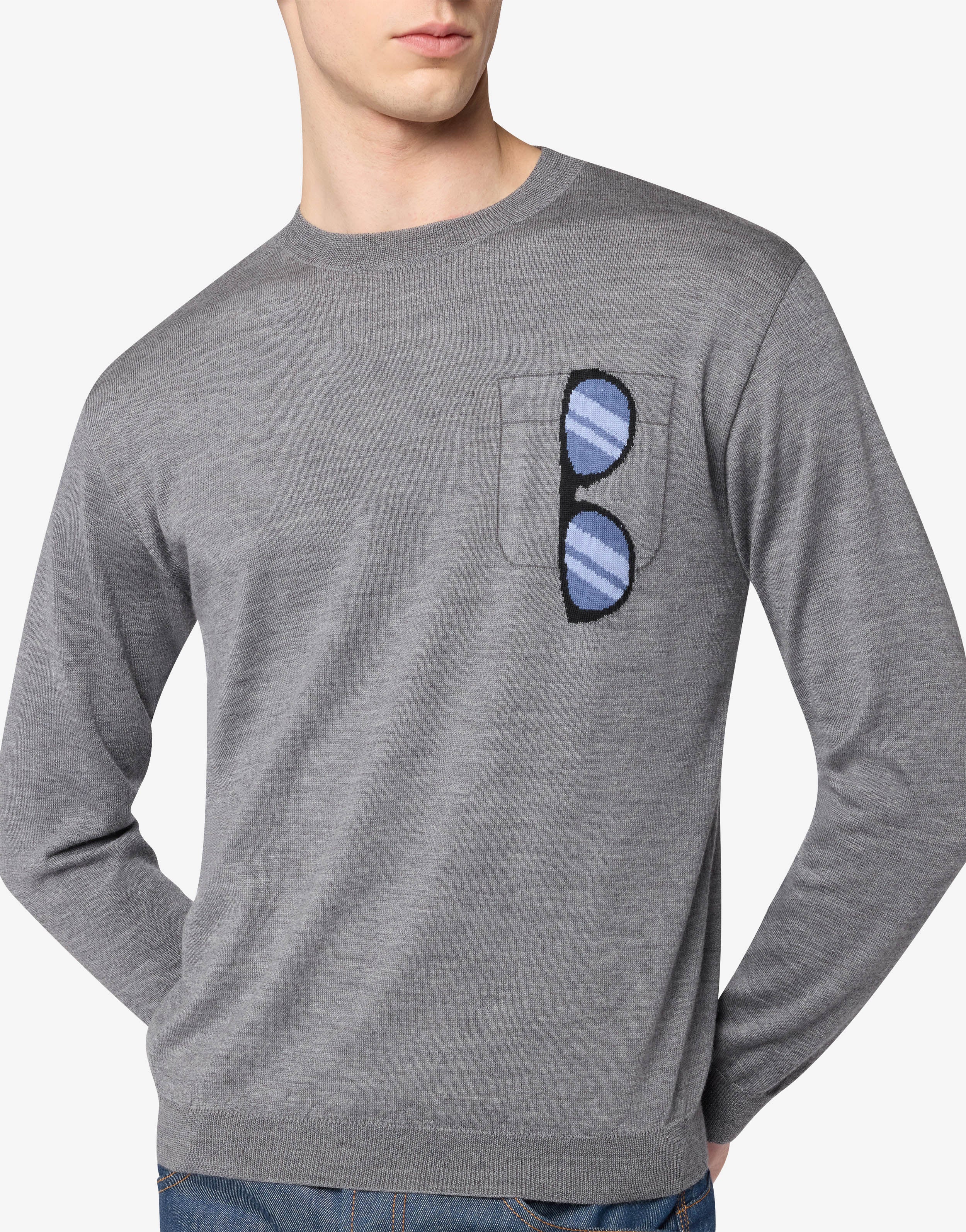 Extra-fine merino wool intarsia sweater - Image 3