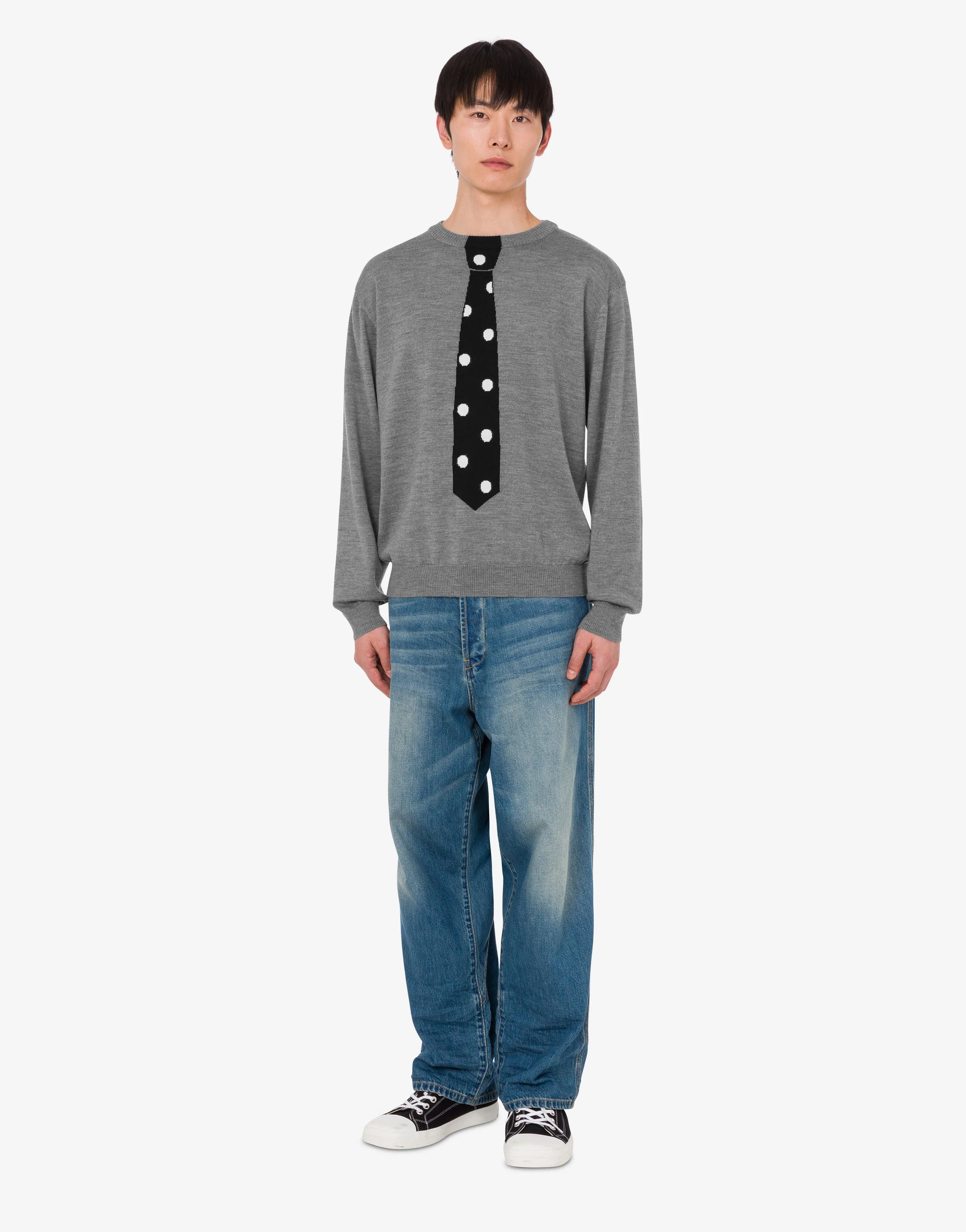 Extra-fine merino wool pullover with intarsia - Image 2