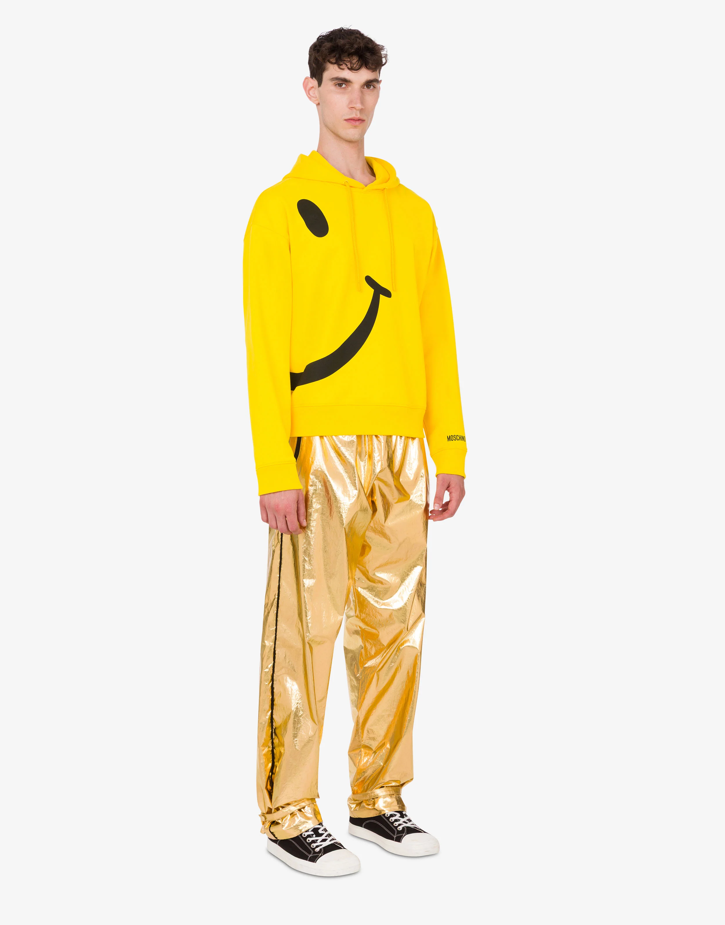 Laminated cotton muslin trousers