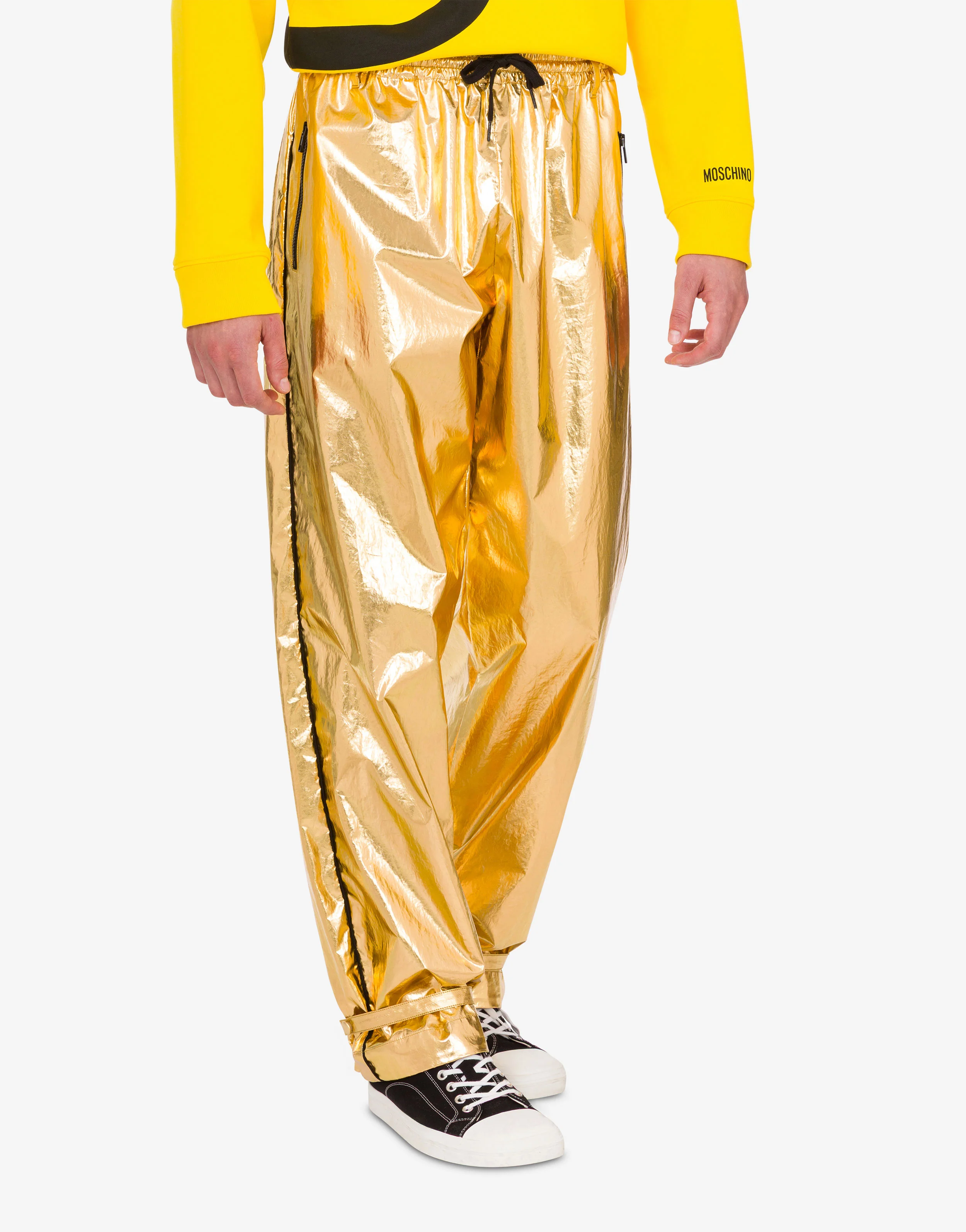 Laminated cotton muslin trousers - Image 2