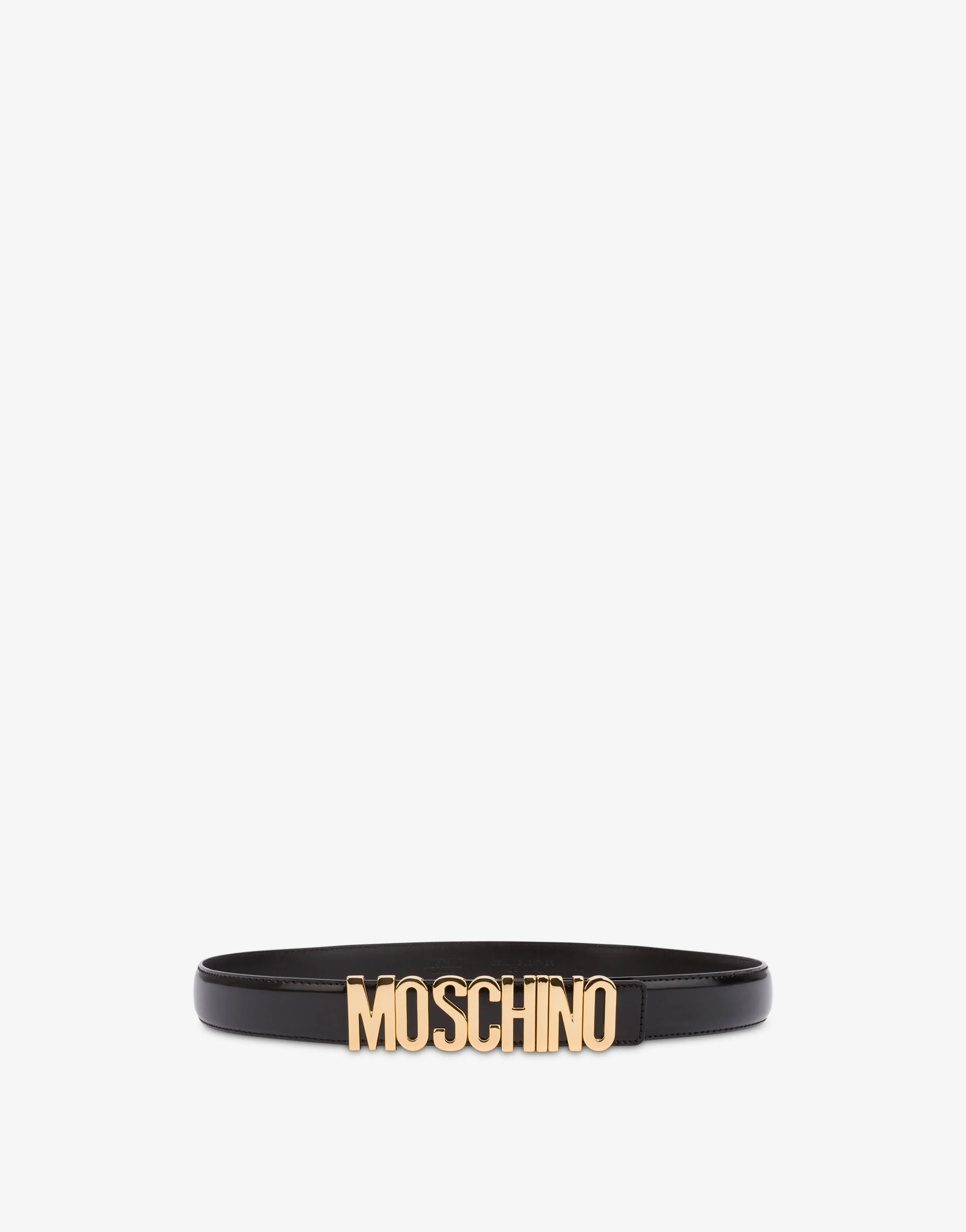 Leather belt with logo