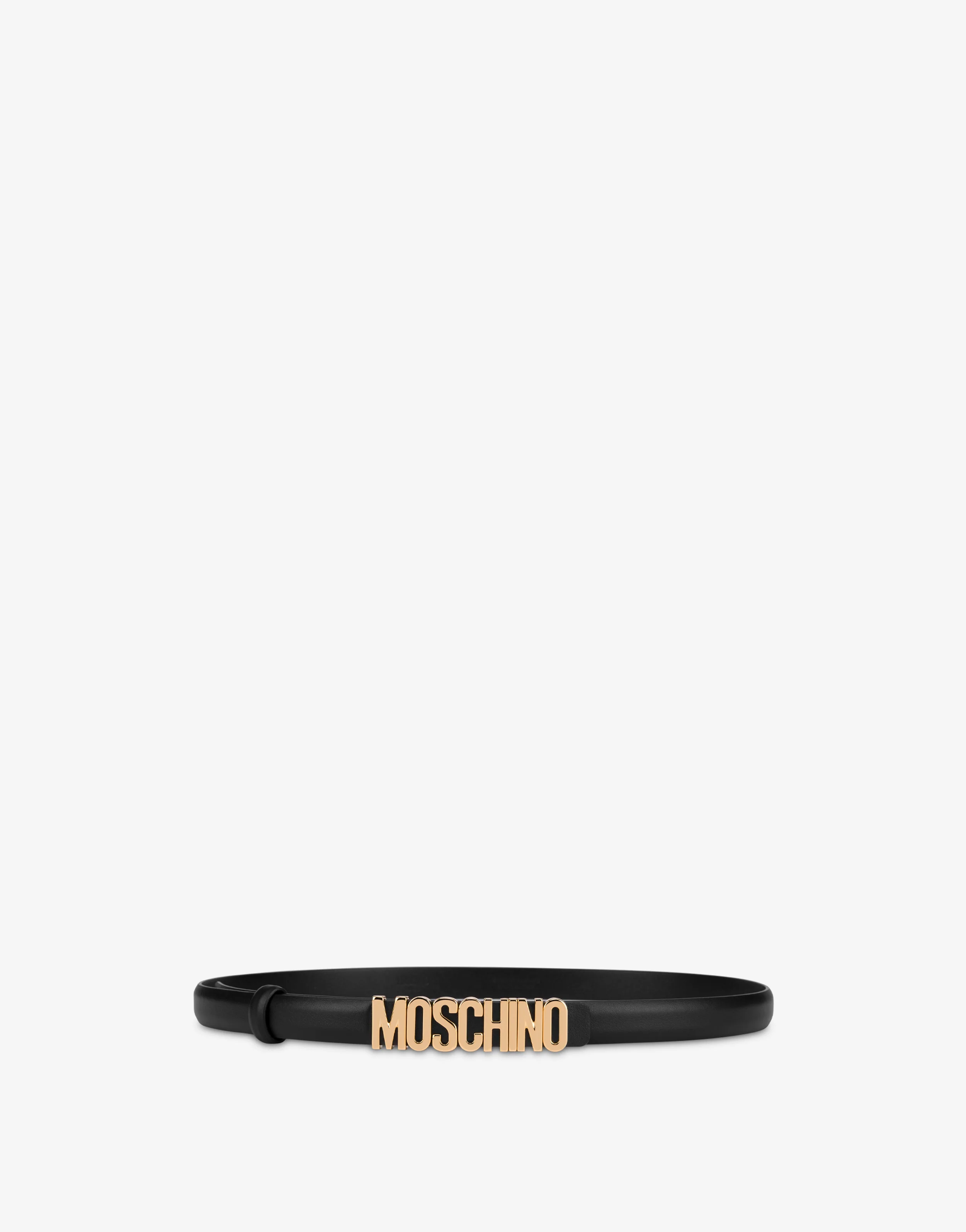 Lettering Logo calfskin belt