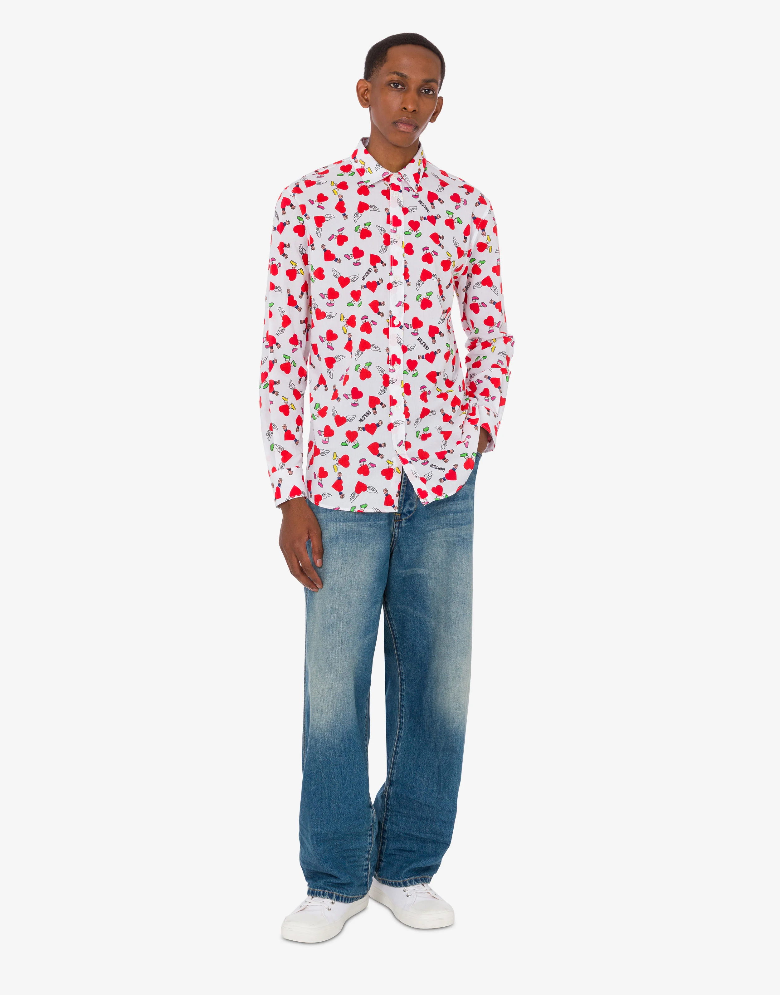 Lightweight cotton poplin shirt with print - Image 2
