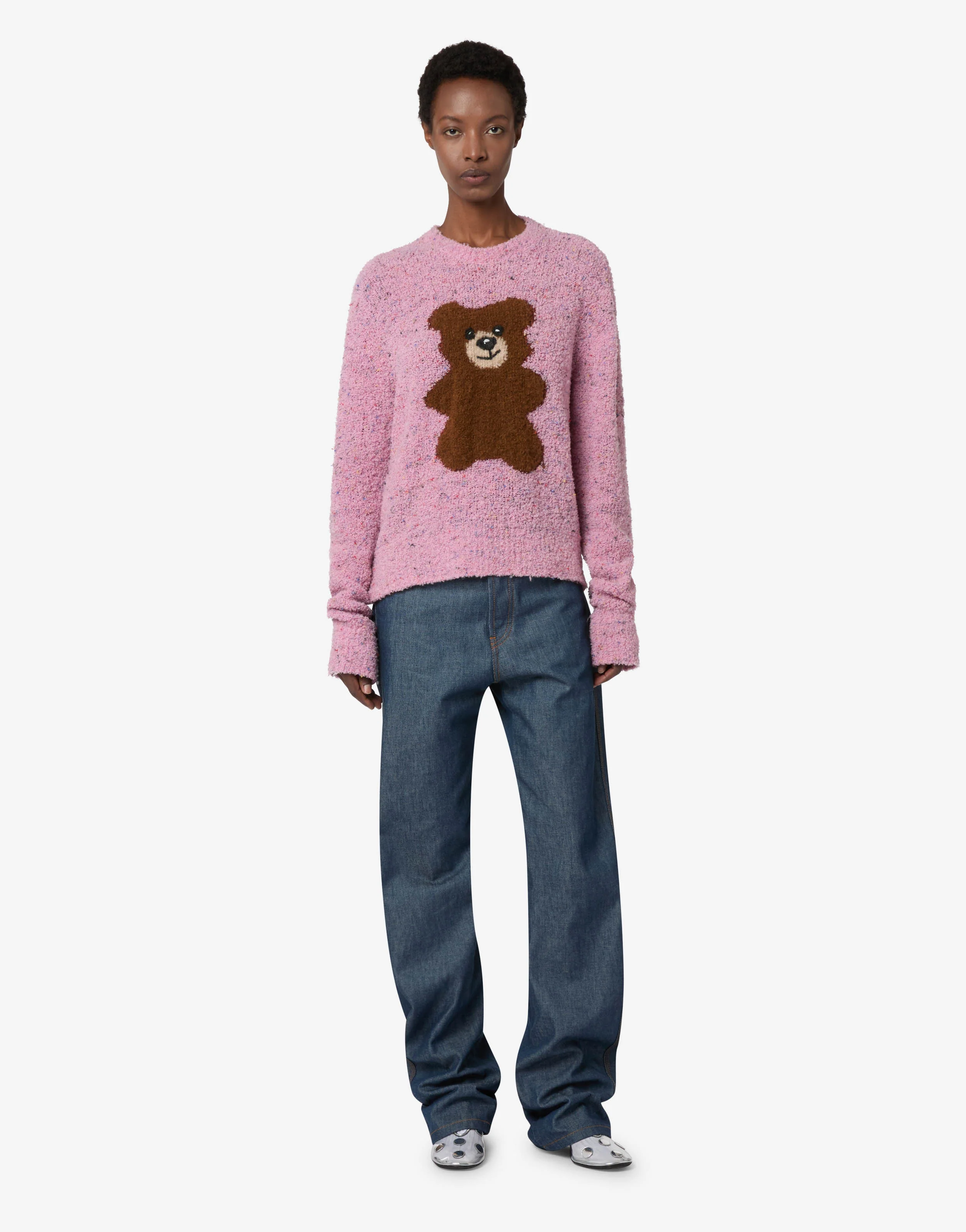 Moschino Teddy Bear Bouclé Wool-Blend Sweater - Image 4