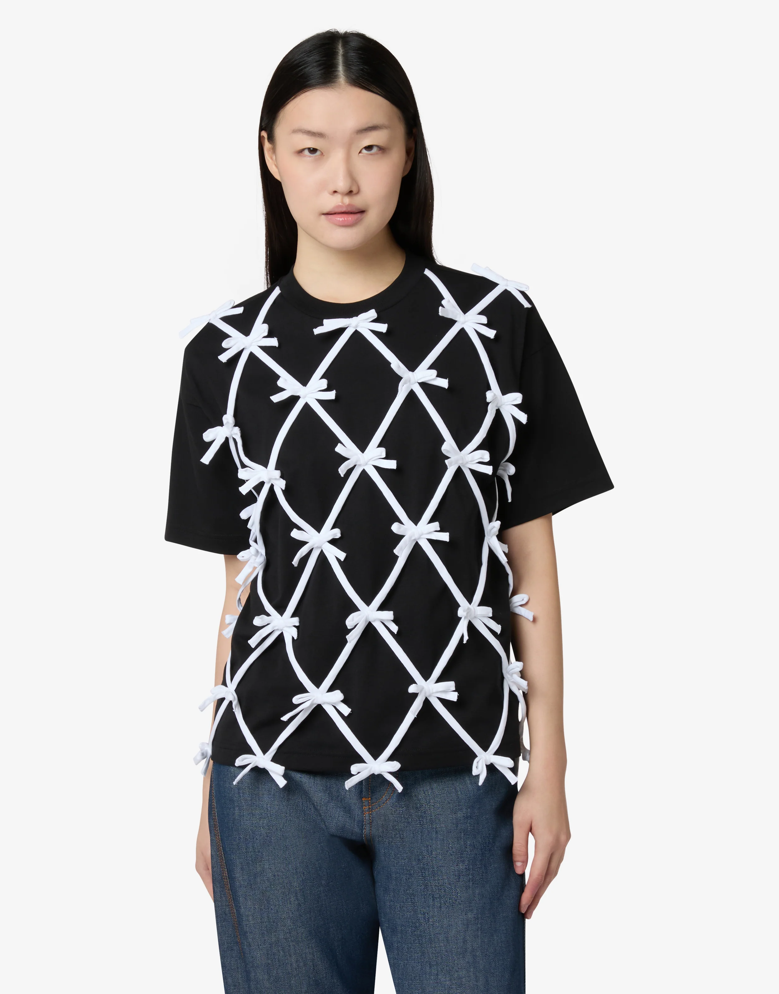Organic cotton jersey T-shirt with bows