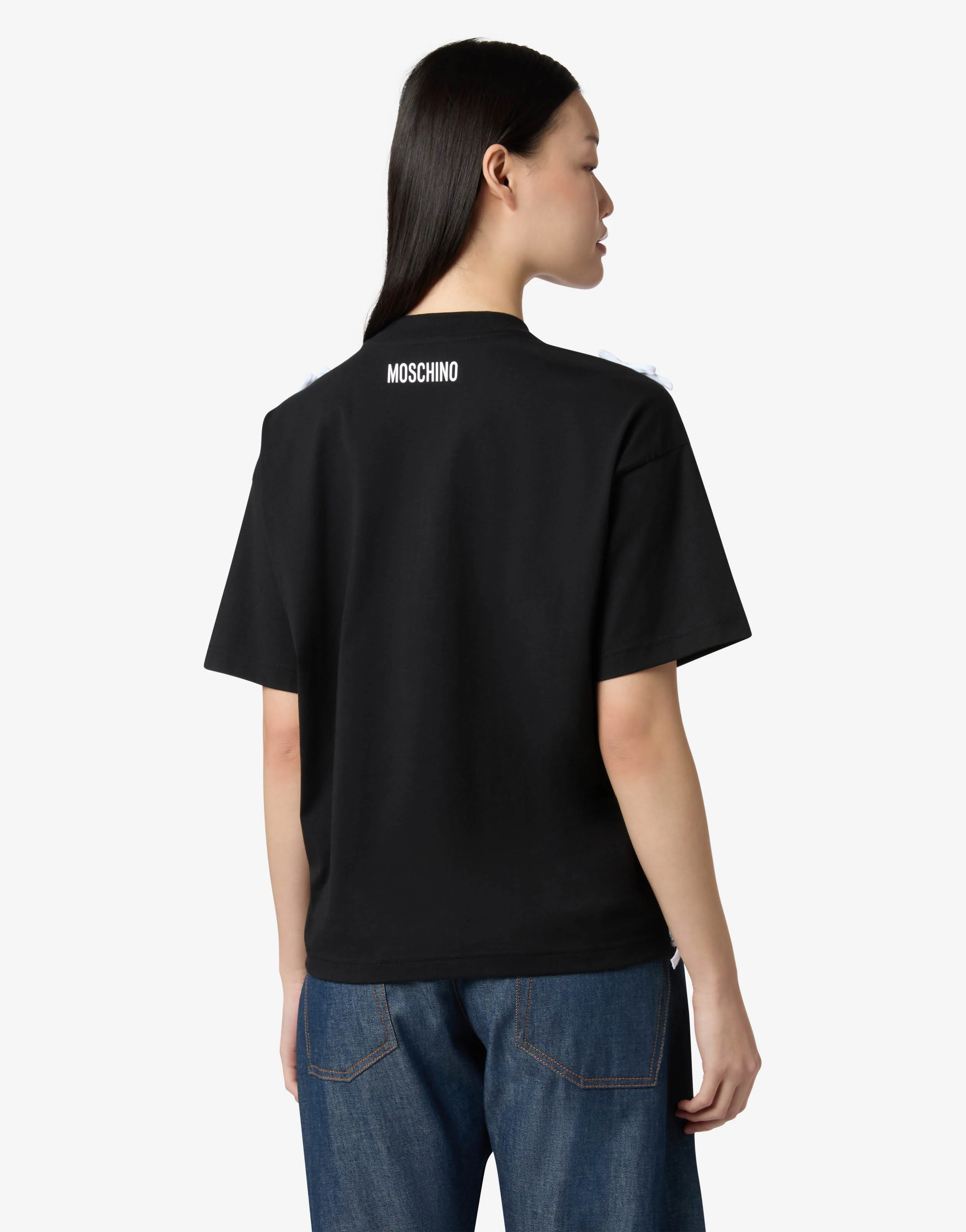 Organic cotton jersey T-shirt with bows - Image 2
