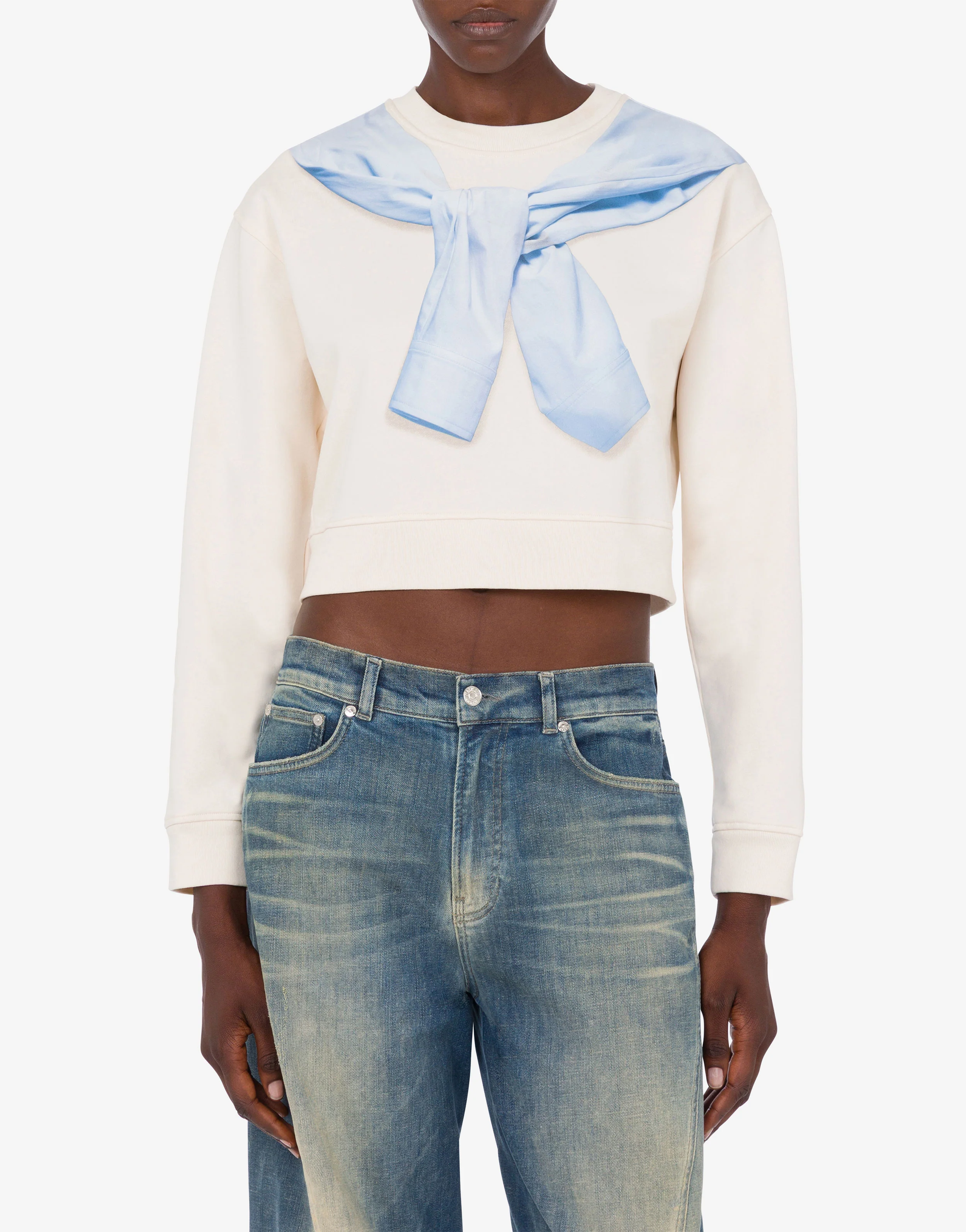 Printed cotton crop sweatshirt - Image 2
