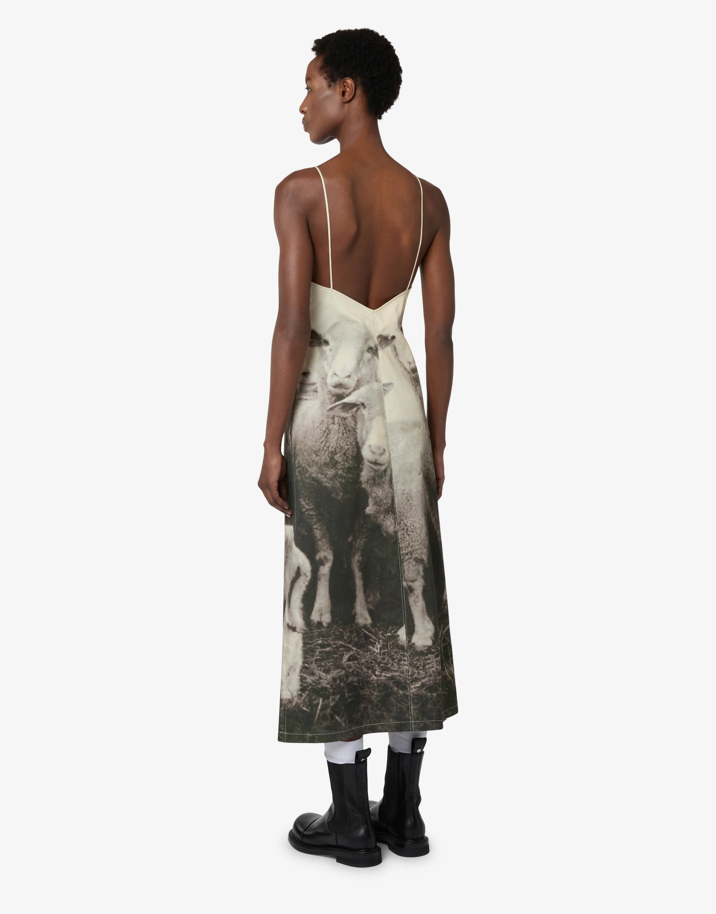 Printed cotton gabardine dress - Image 2