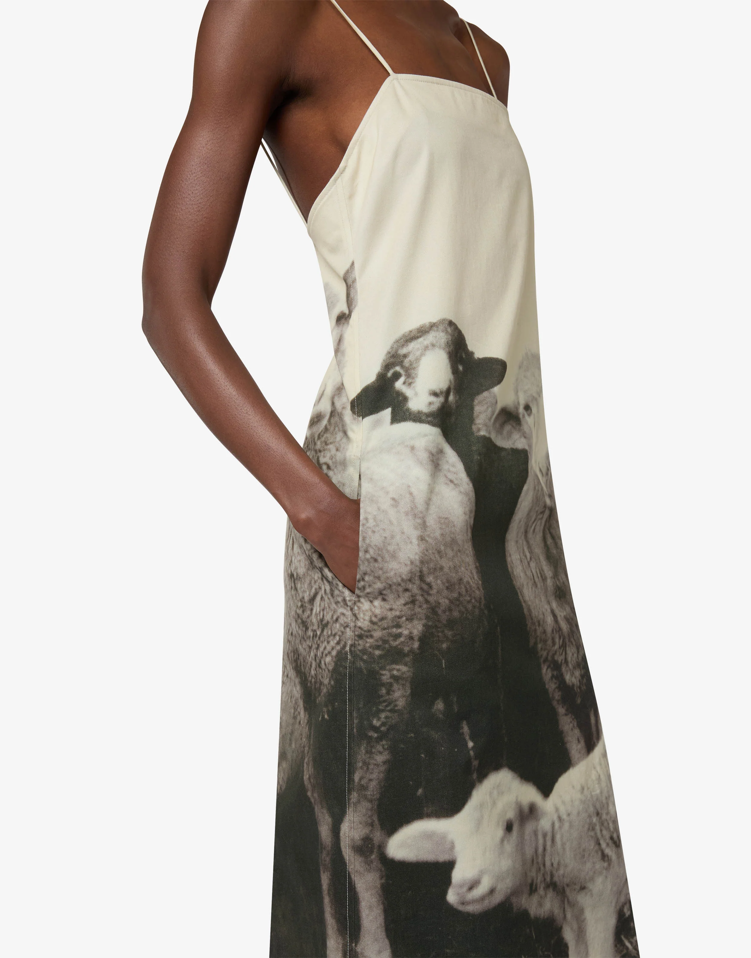 Printed cotton gabardine dress - Image 3