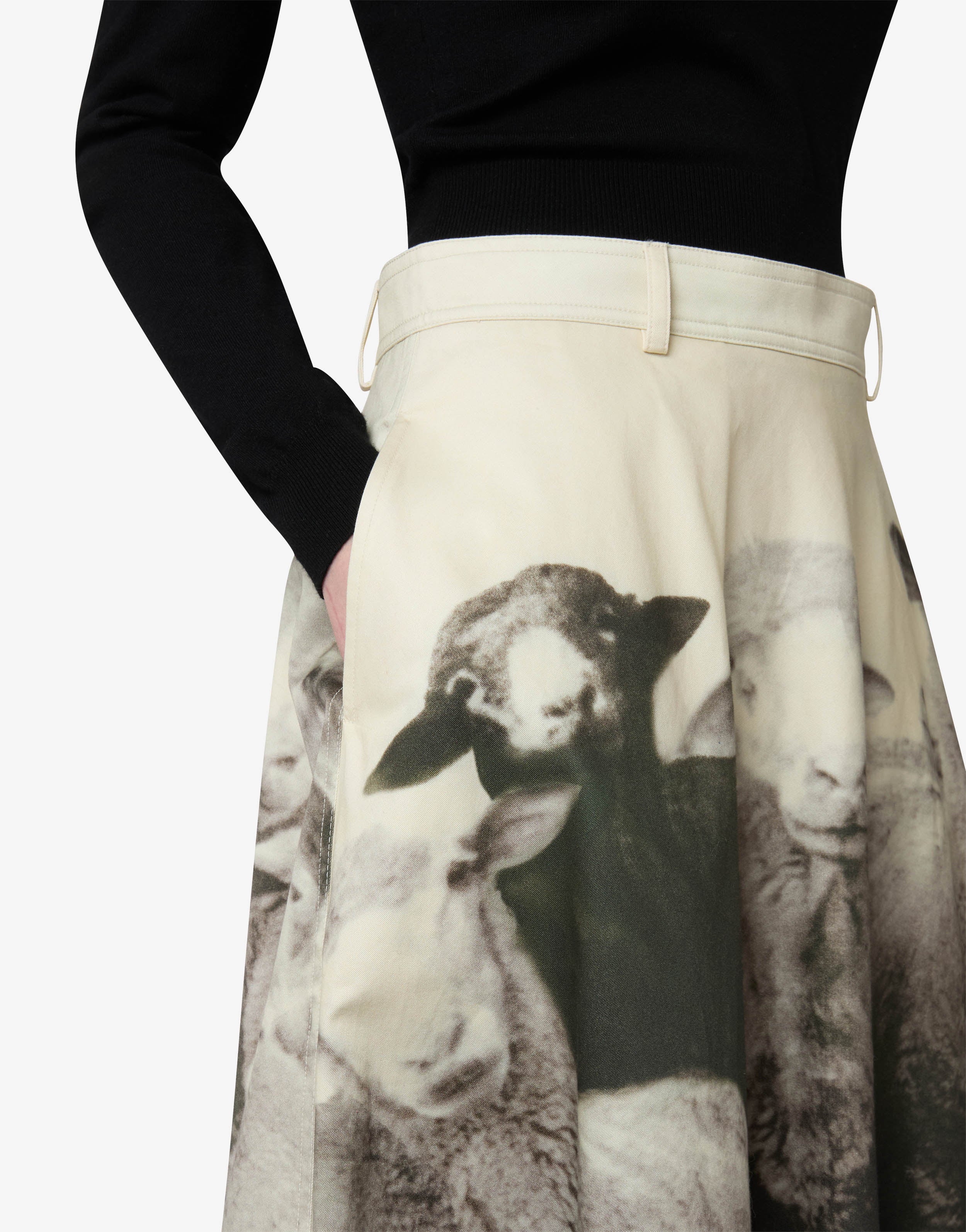 Printed cotton gabardine skirt - Image 4