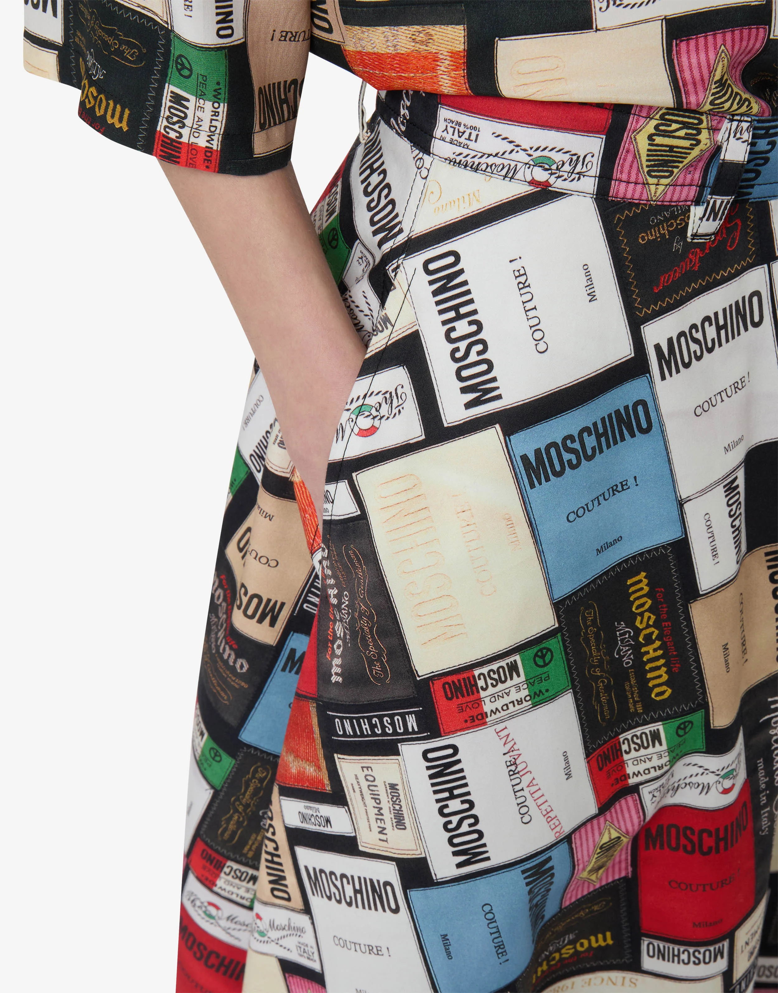 Printed cotton gabardine skirt - Image 3