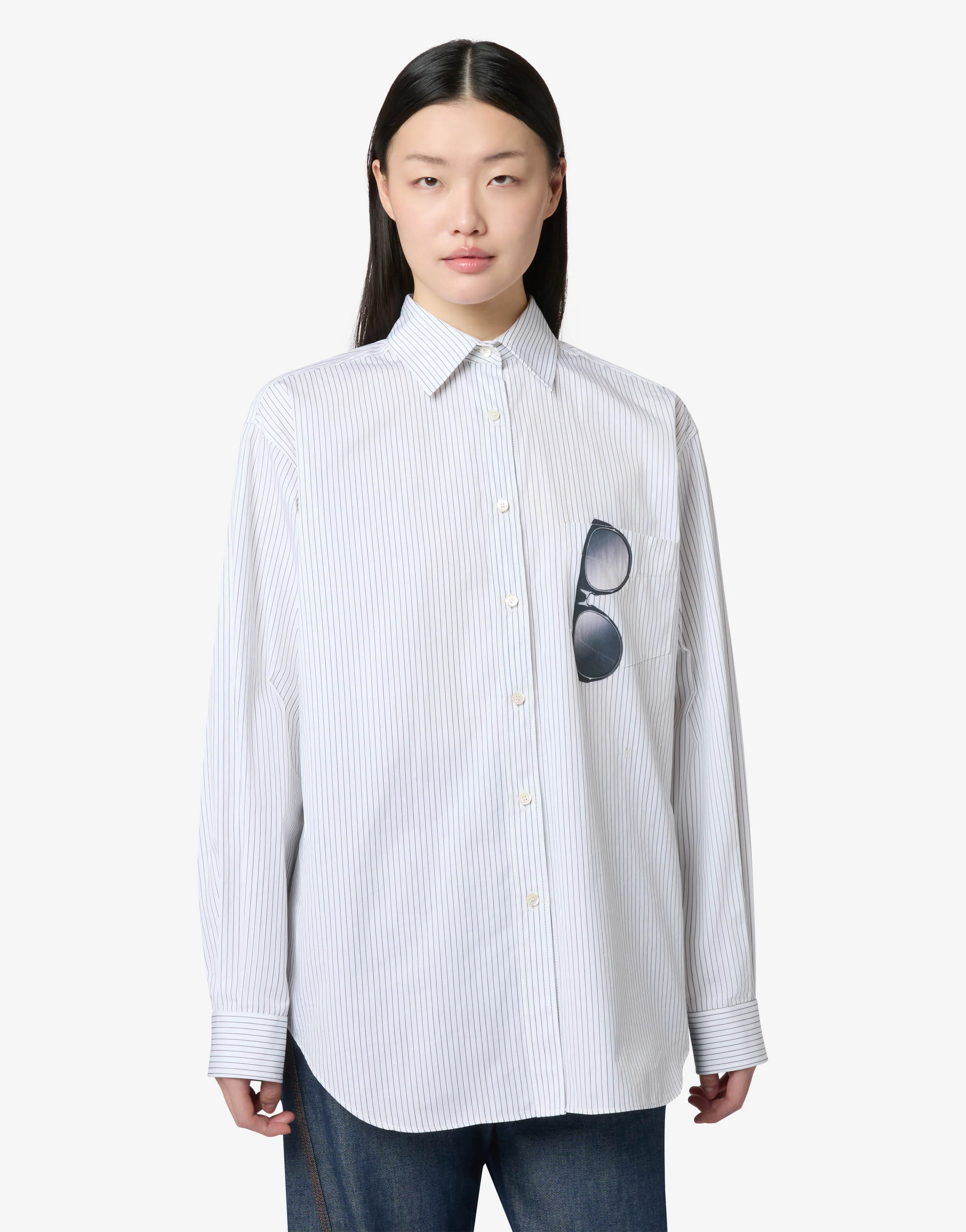 Printed cotton poplin shirt