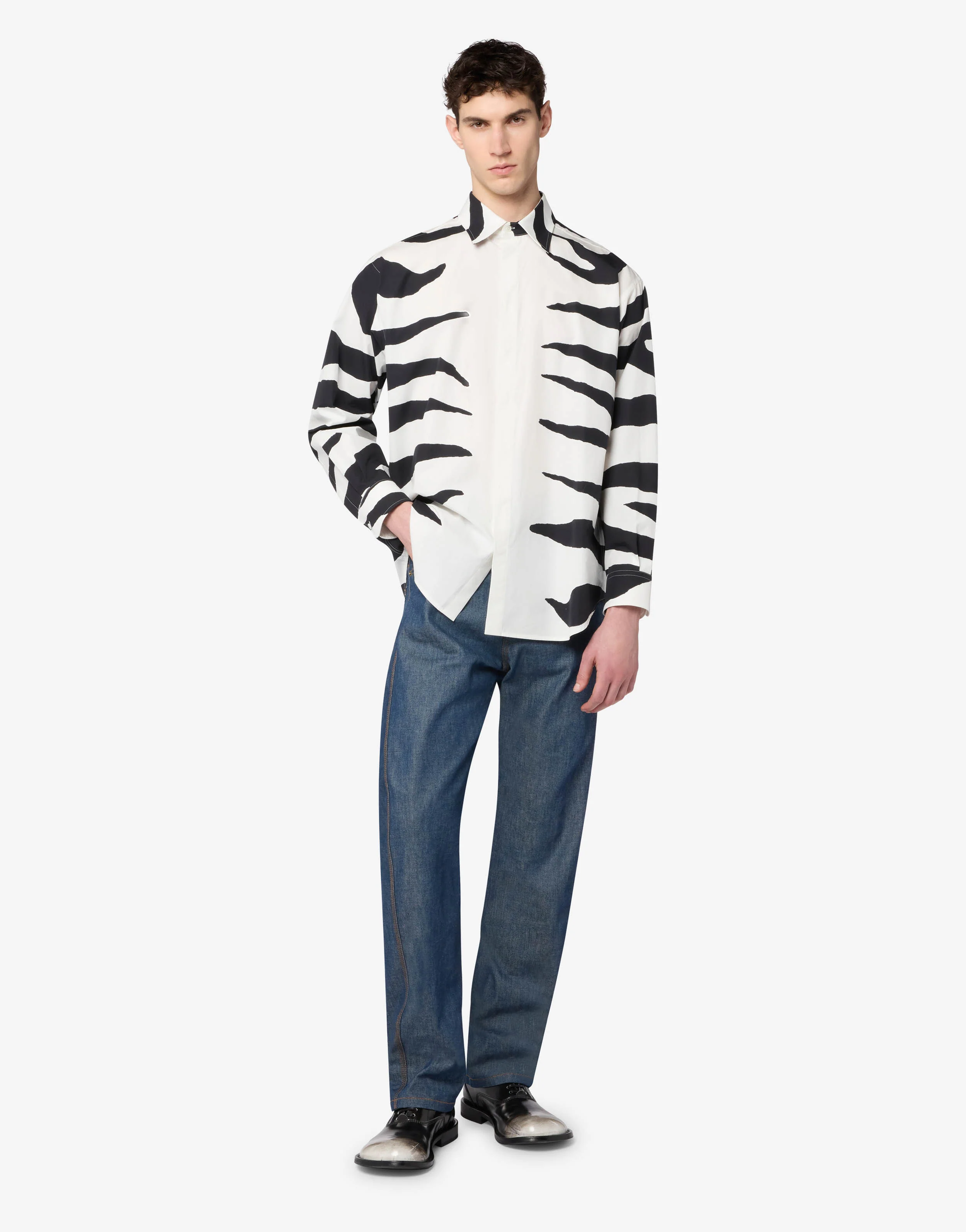 Printed cotton poplin shirt - Image 4