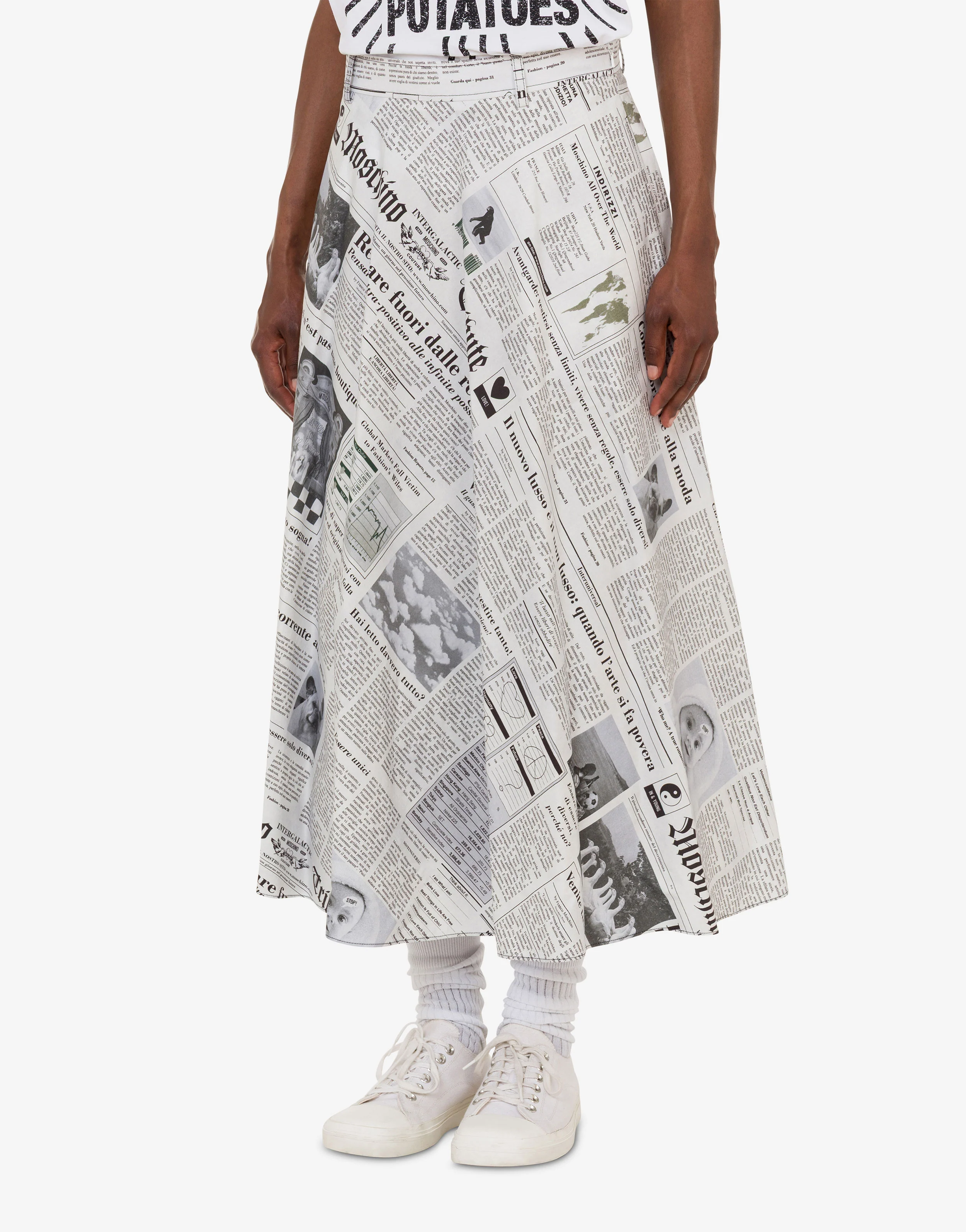 Printed cotton poplin skirt - Image 2
