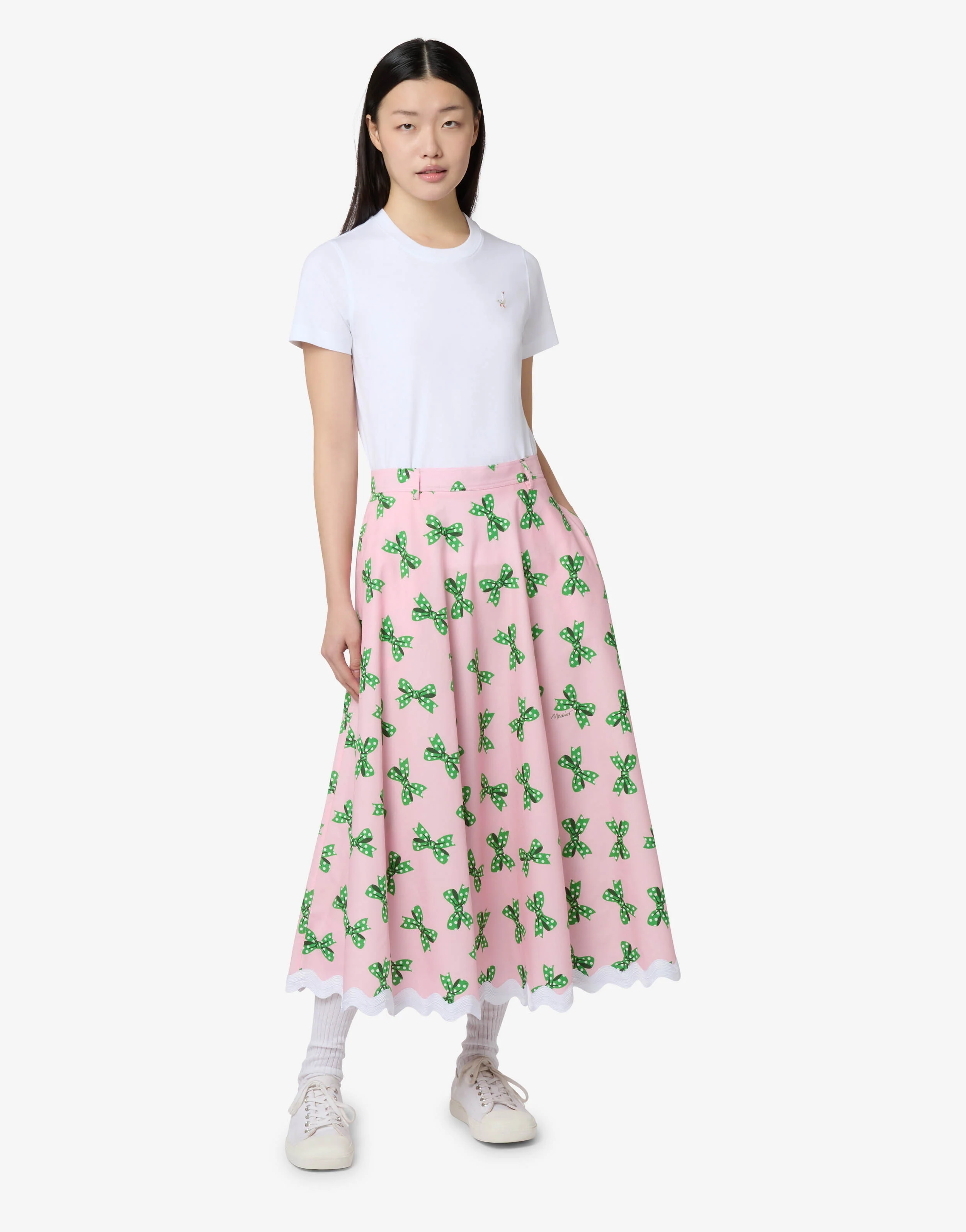 Printed cotton poplin skirt - Image 4