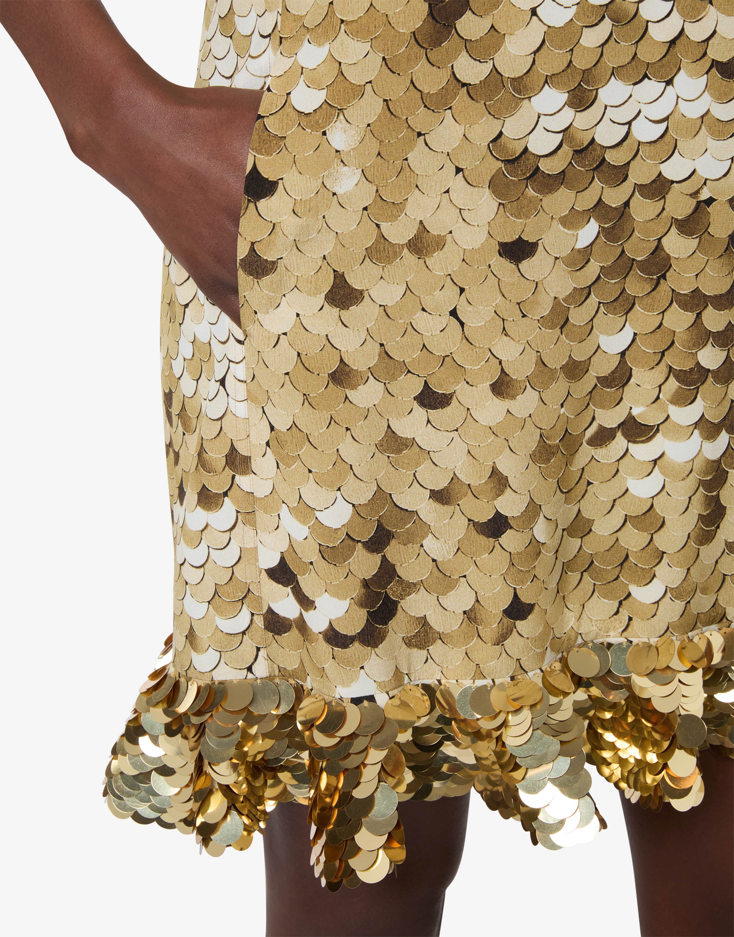 Printed crepe de chine dress - Image 3