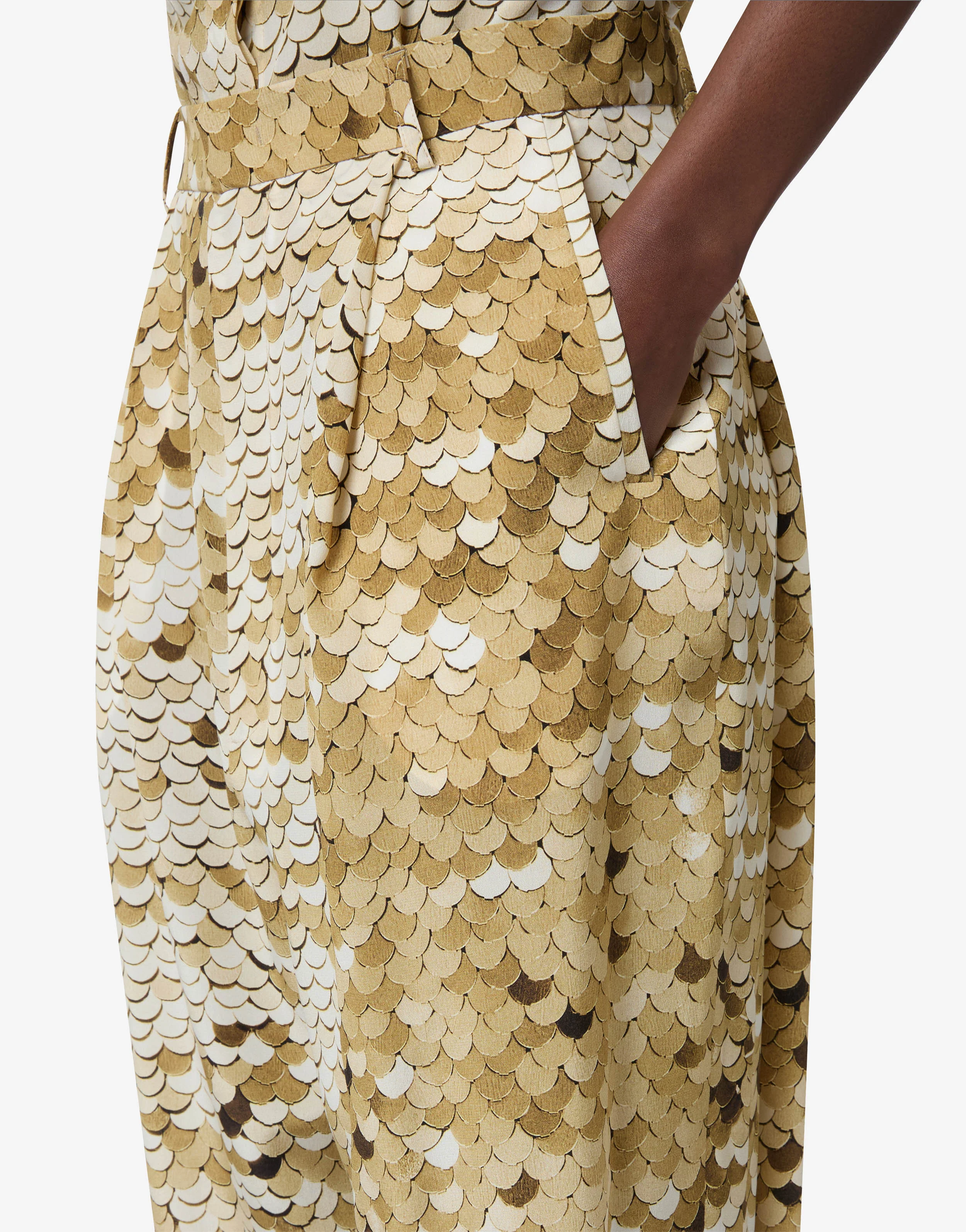 Printed crepe de chine pants - Image 3