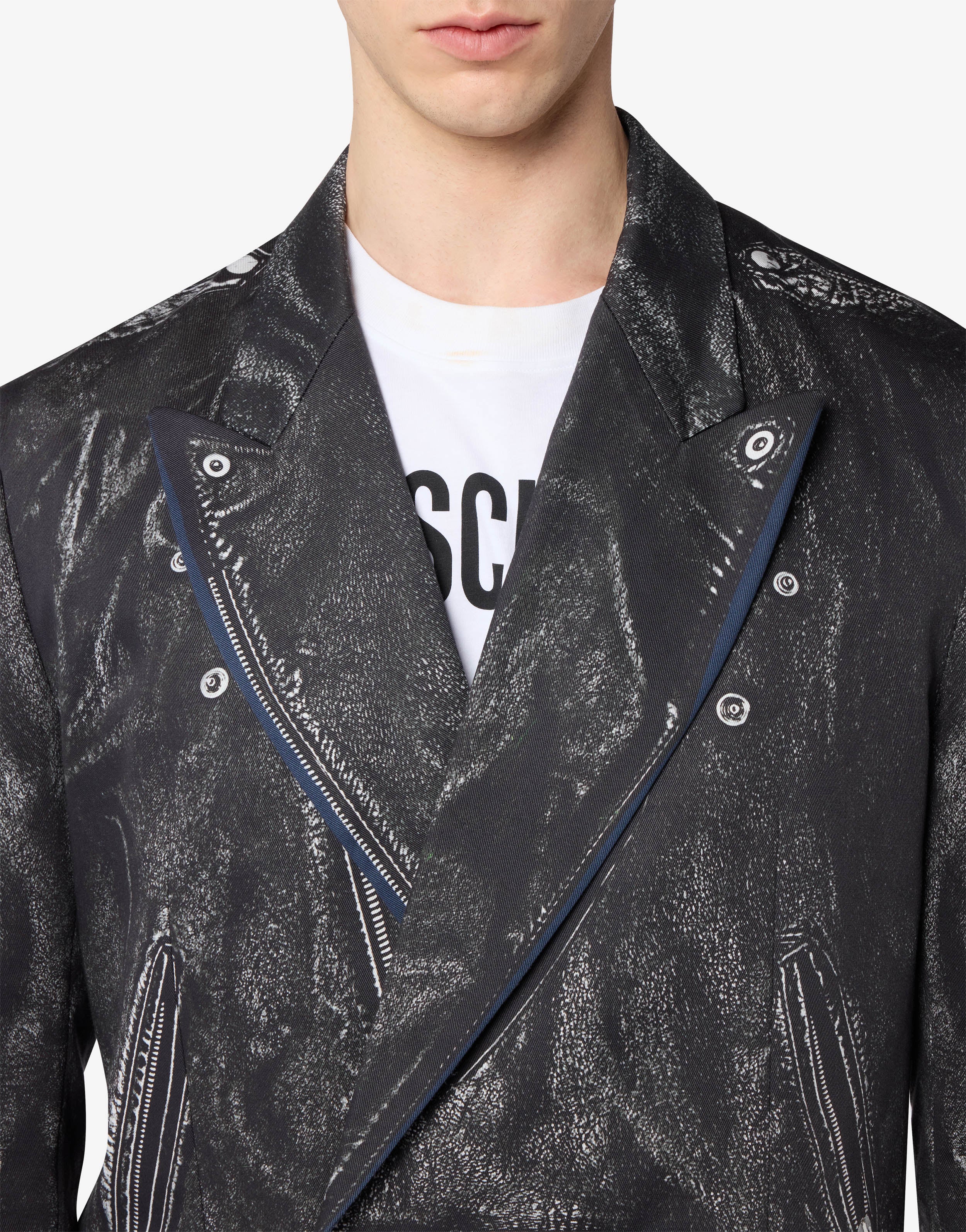 Printed double-breasted cotton drill jacket - Image 3