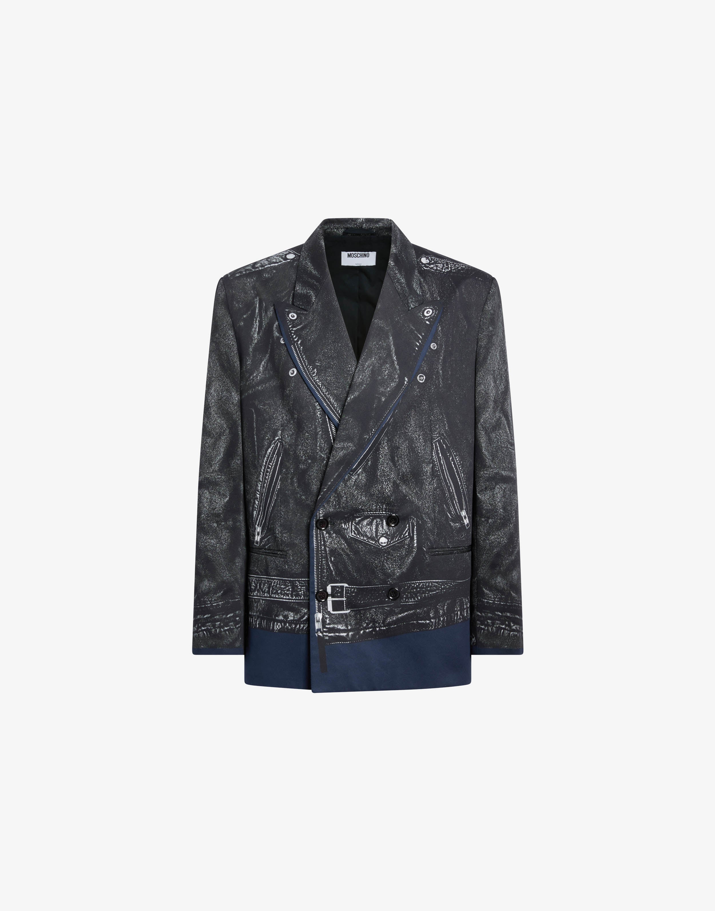 Printed double-breasted cotton drill jacket - Image 4