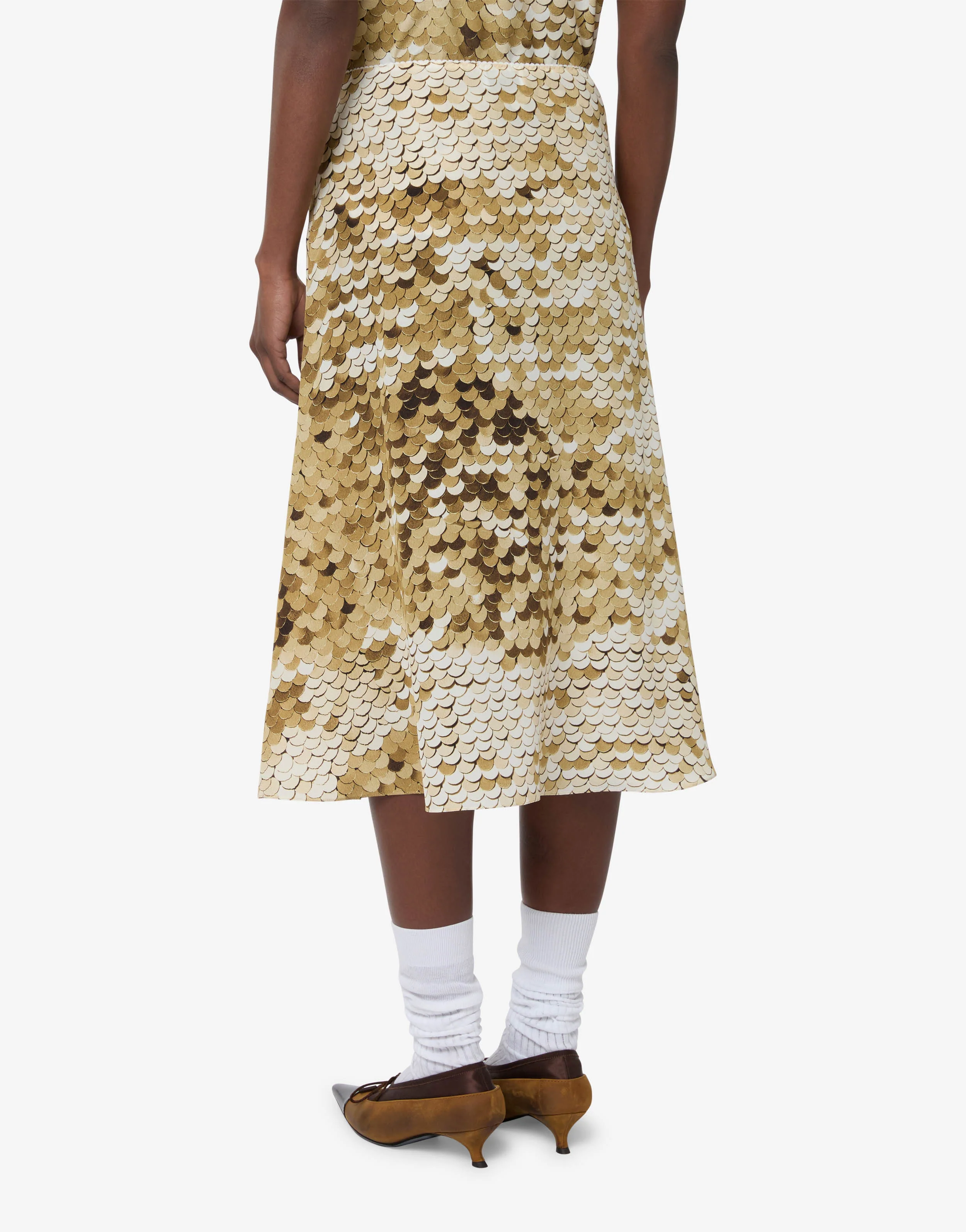 Printed silk crepe de chine skirt - Image 2