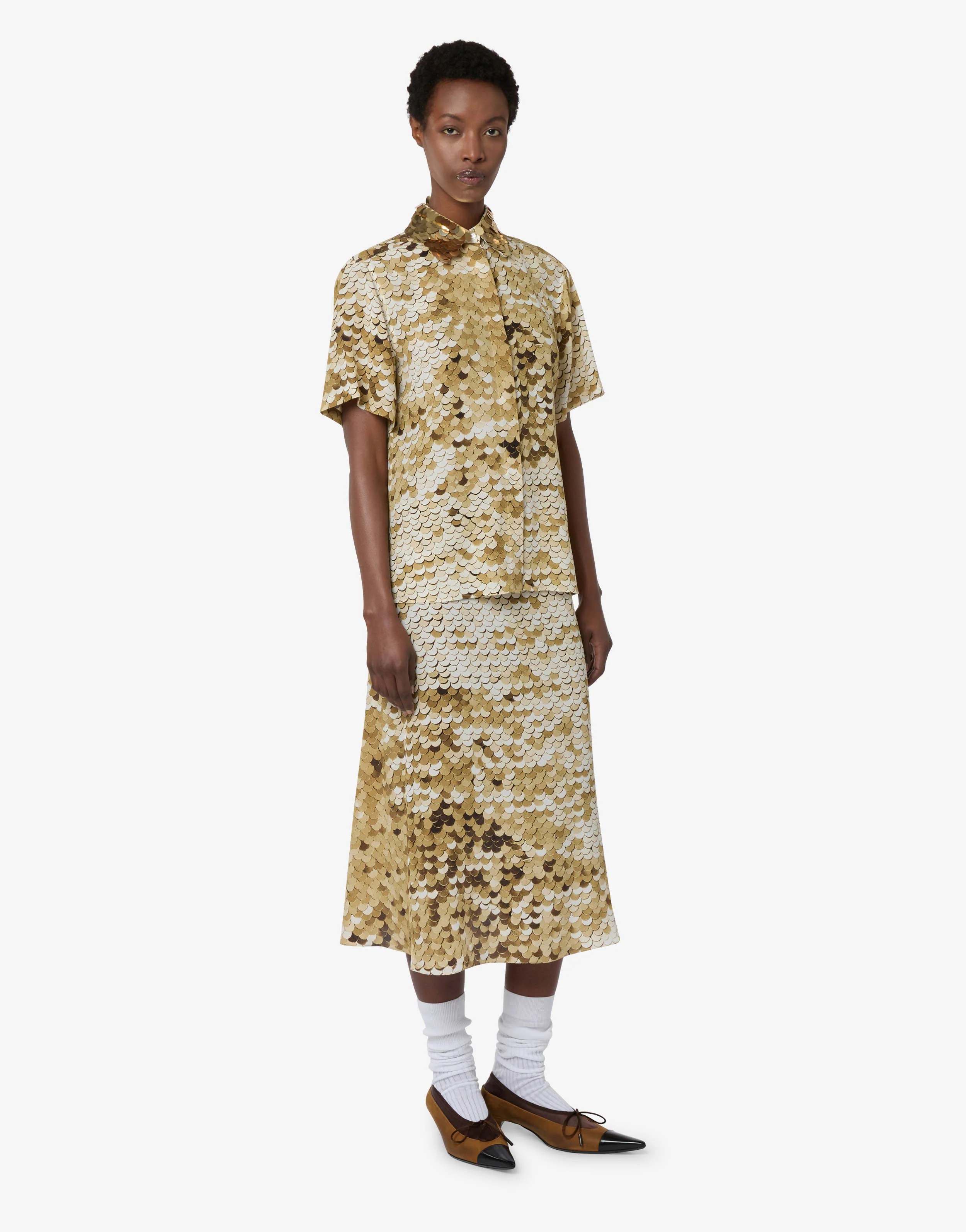 Printed silk crepe de chine skirt - Image 4