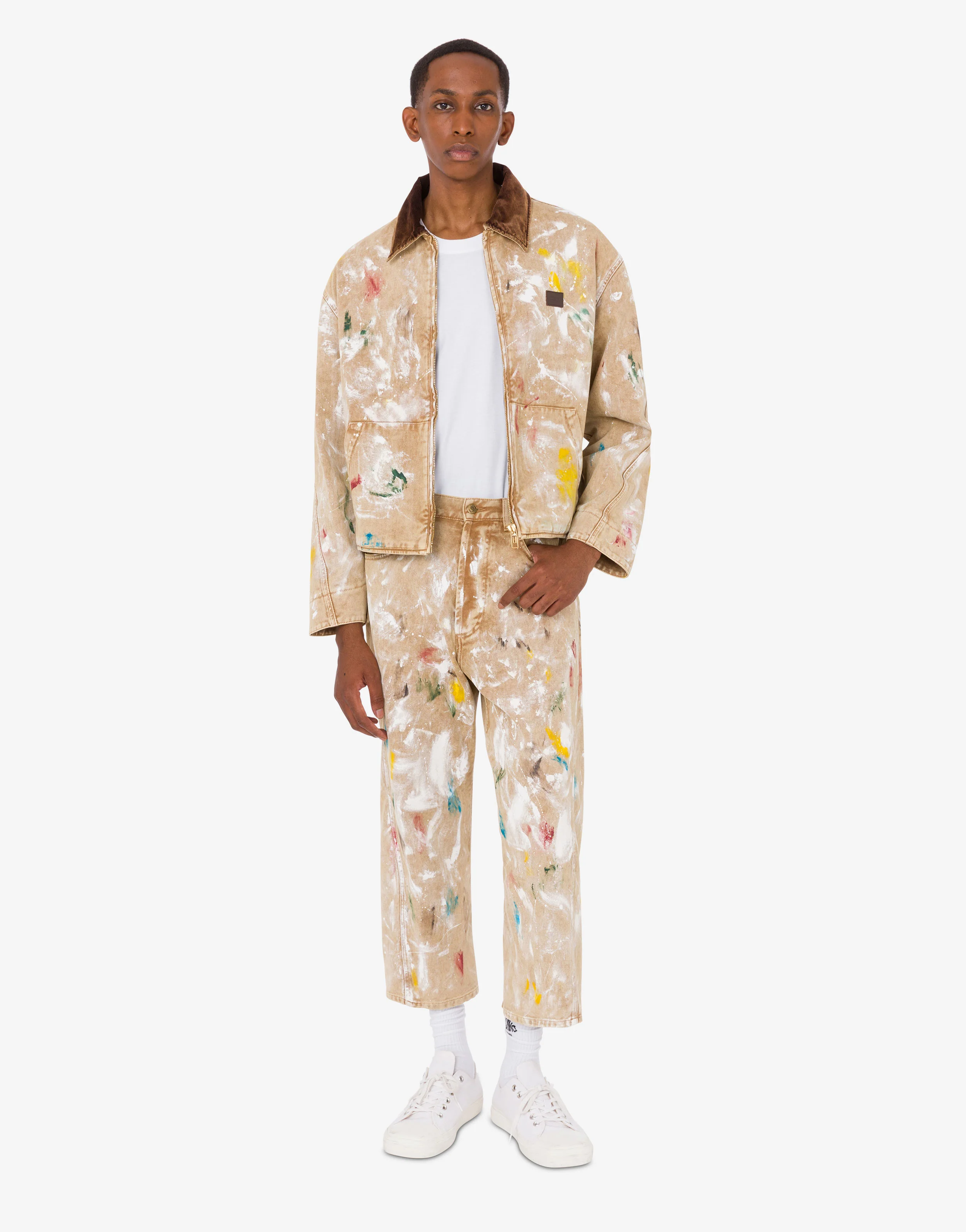 Printed stretch cotton bull trousers - Image 4