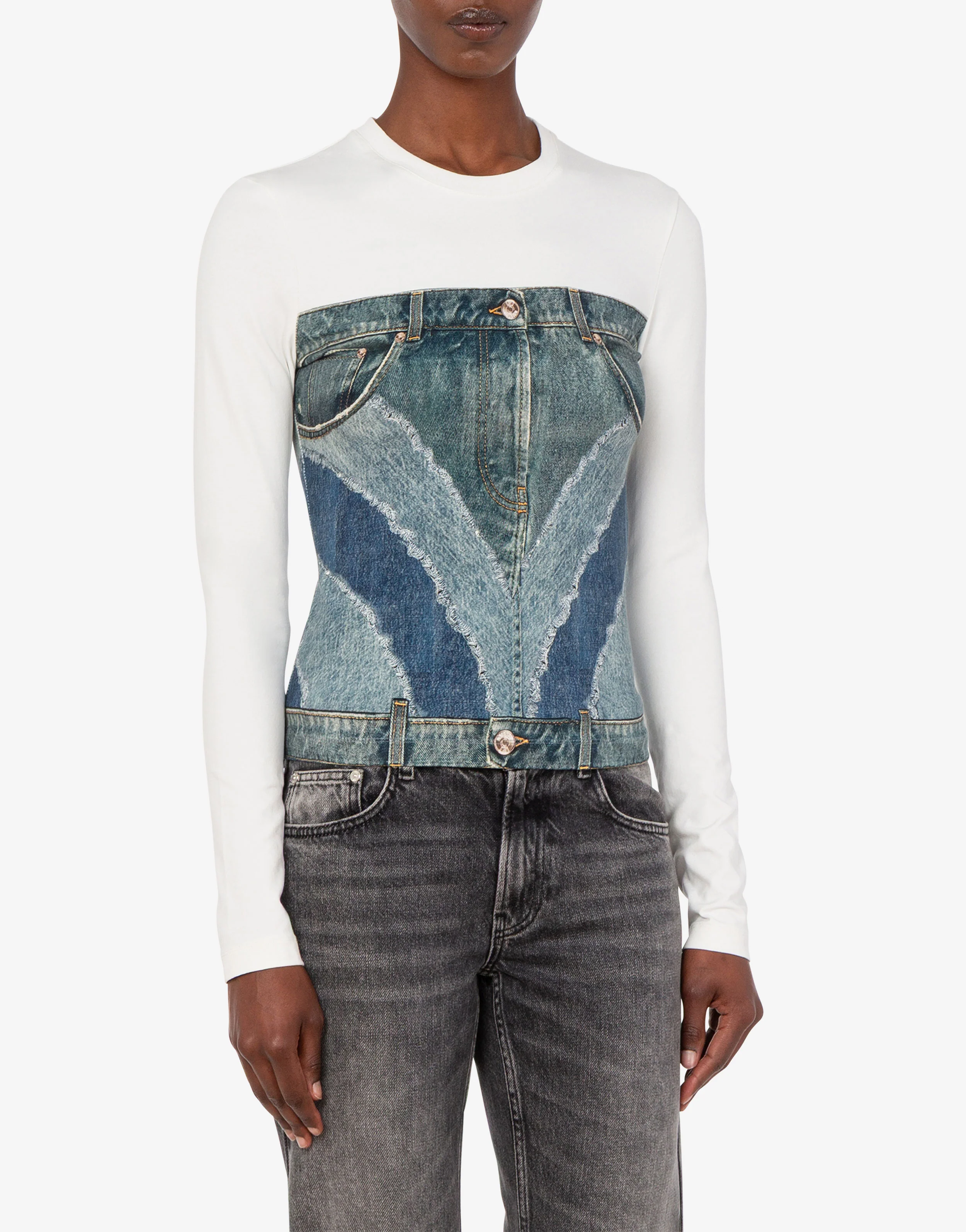 Printed stretch cotton jersey T-shirt - Image 3