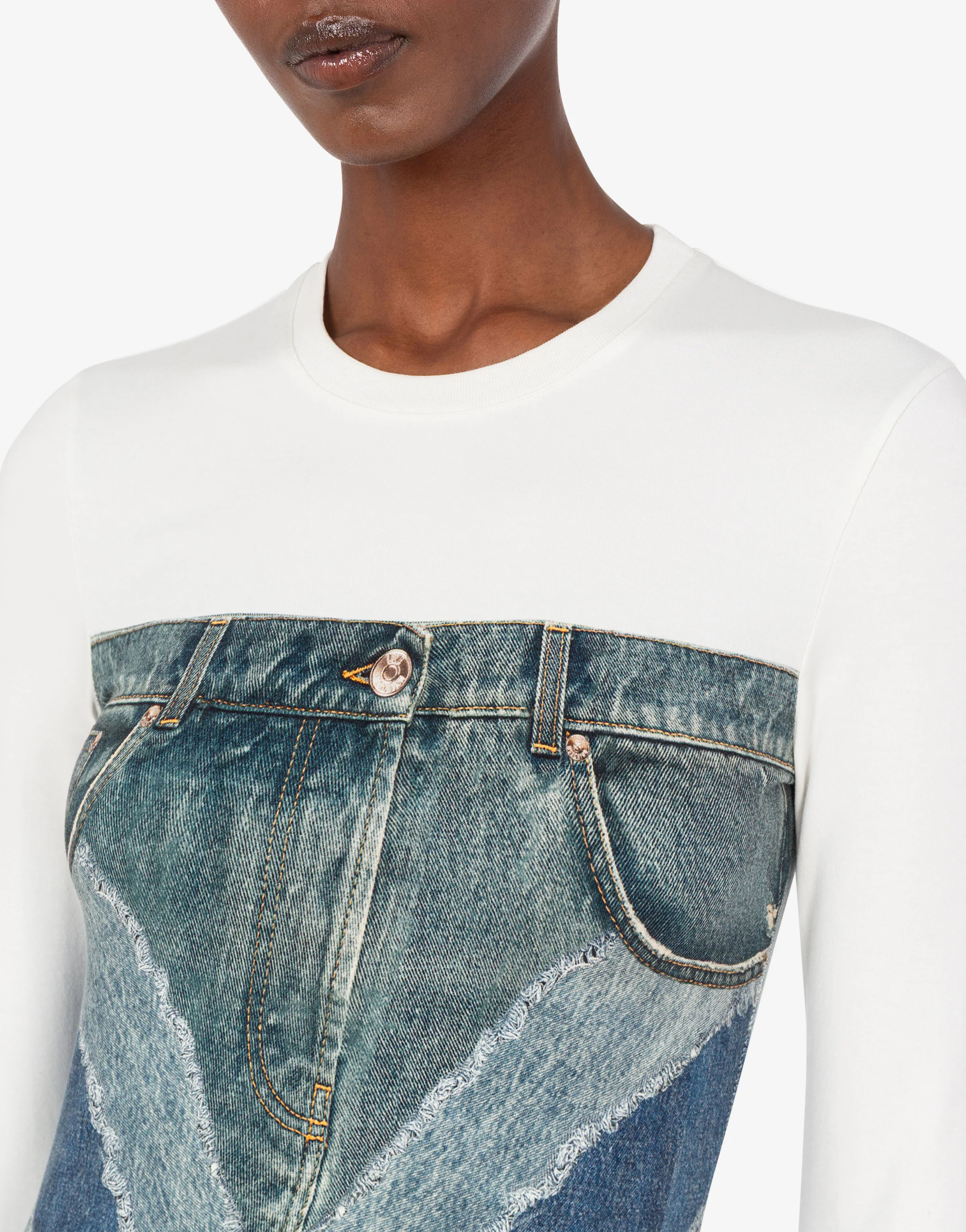 Printed stretch cotton jersey T-shirt - Image 5