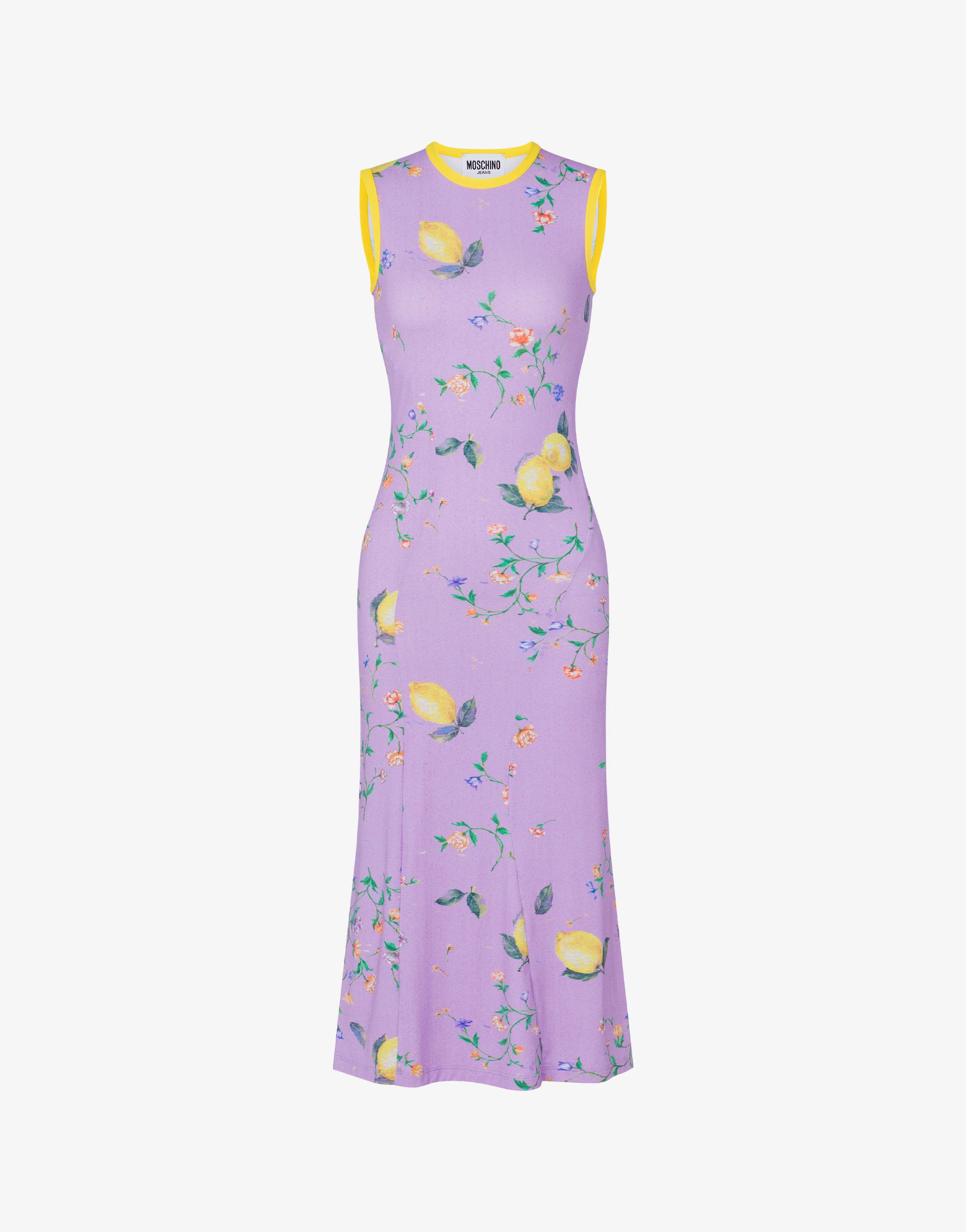 Printed technical jersey dress