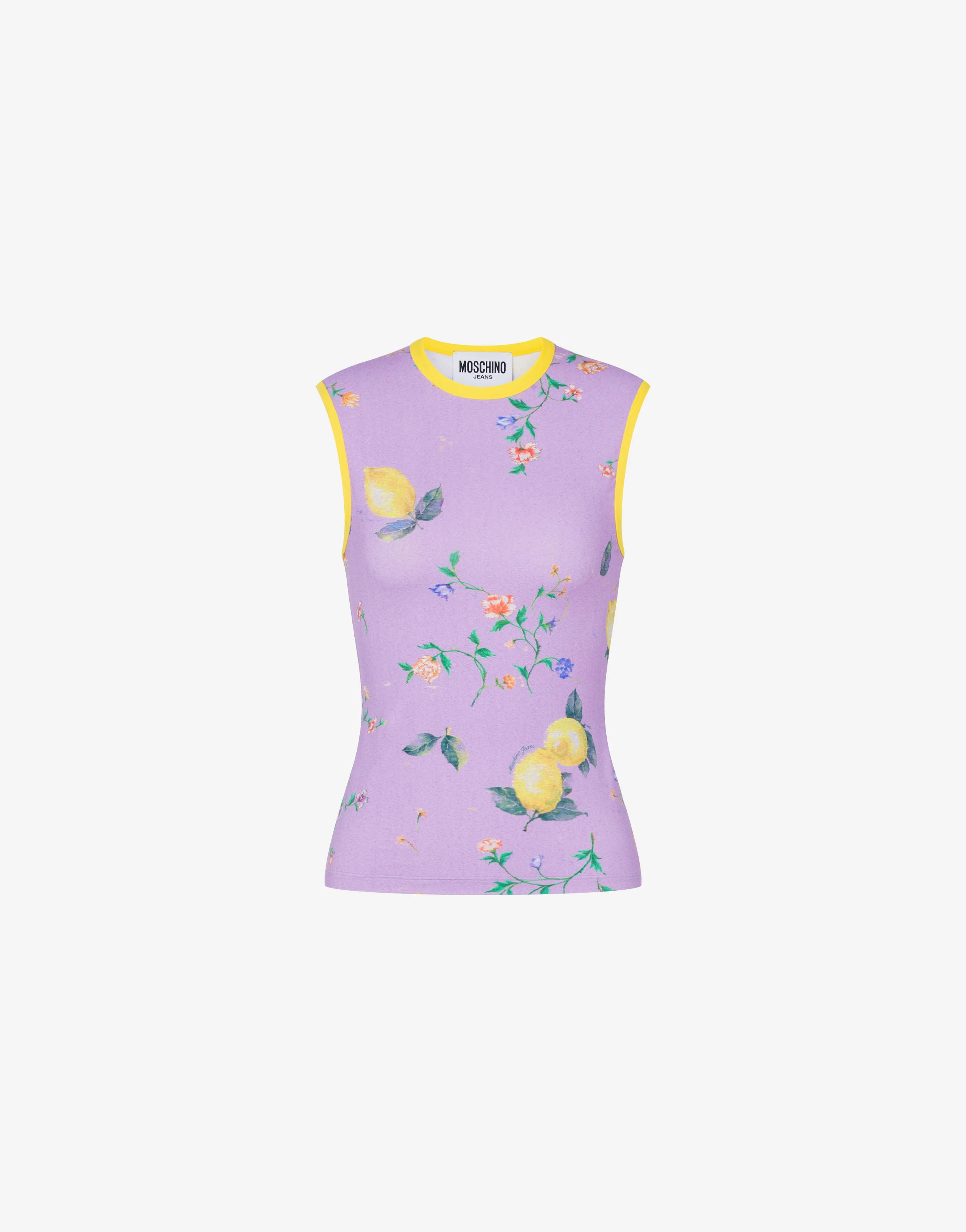Printed technical jersey top