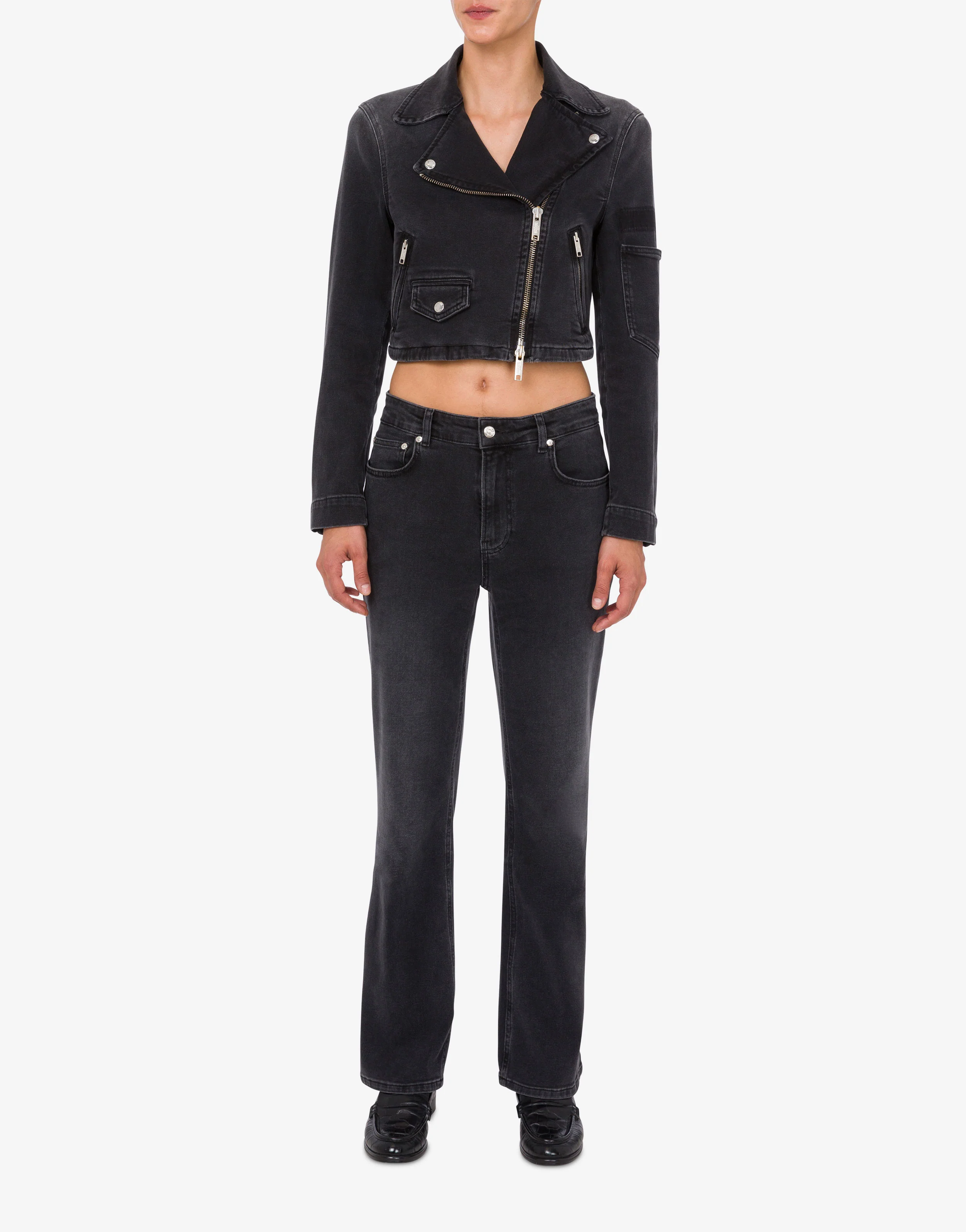 Stretch denim biker jacket - Image 2